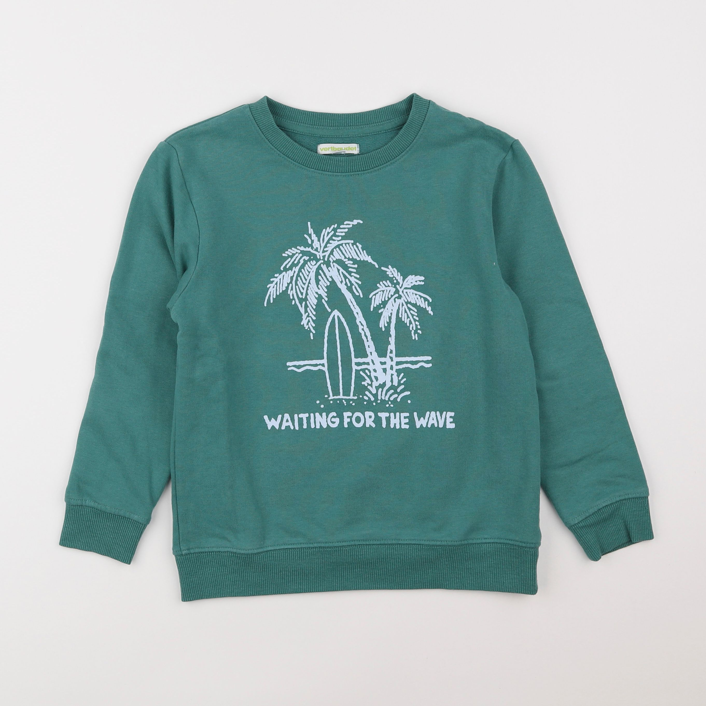 Vertbaudet - sweat vert - 8 ans