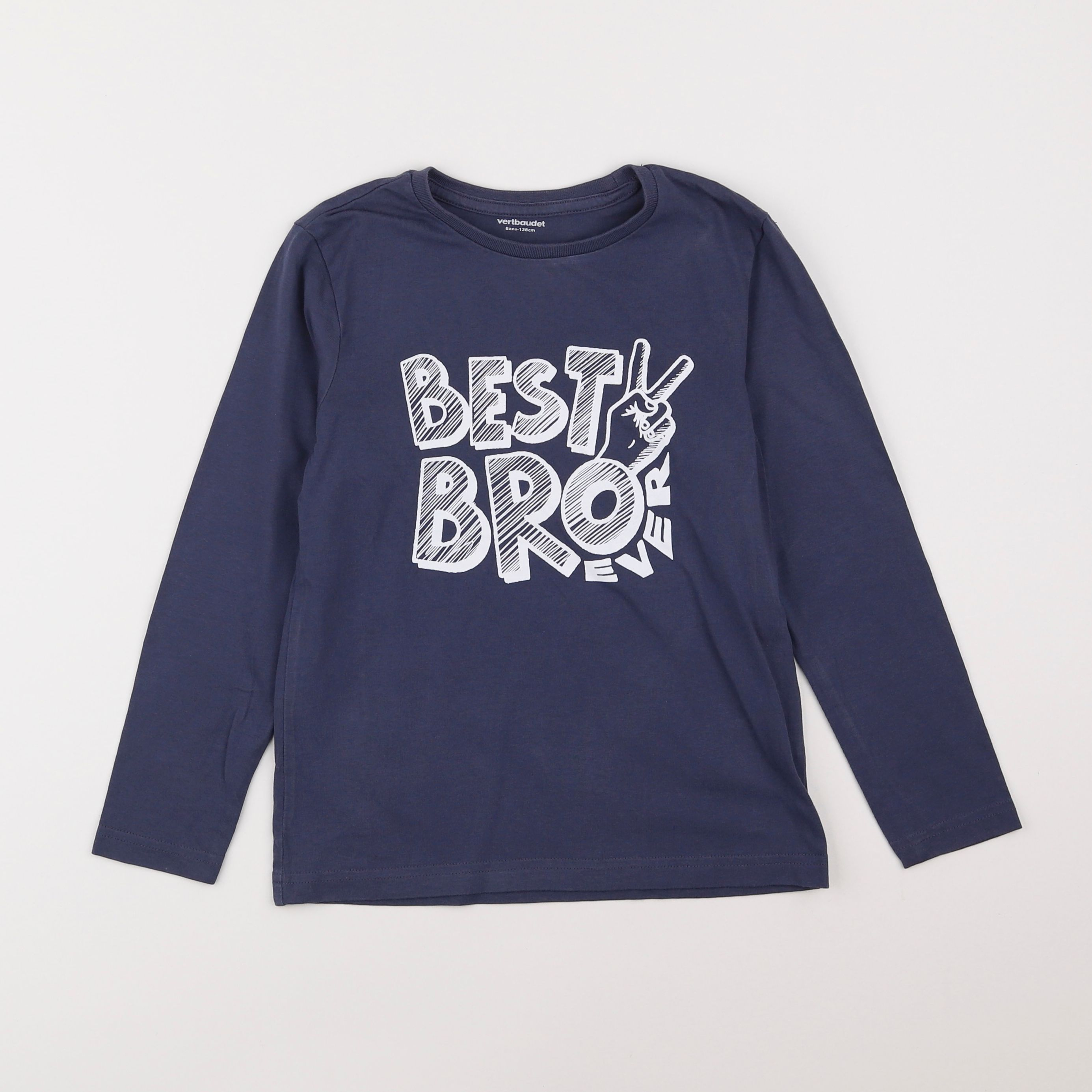 Vertbaudet - tee-shirt bleu - 8 ans