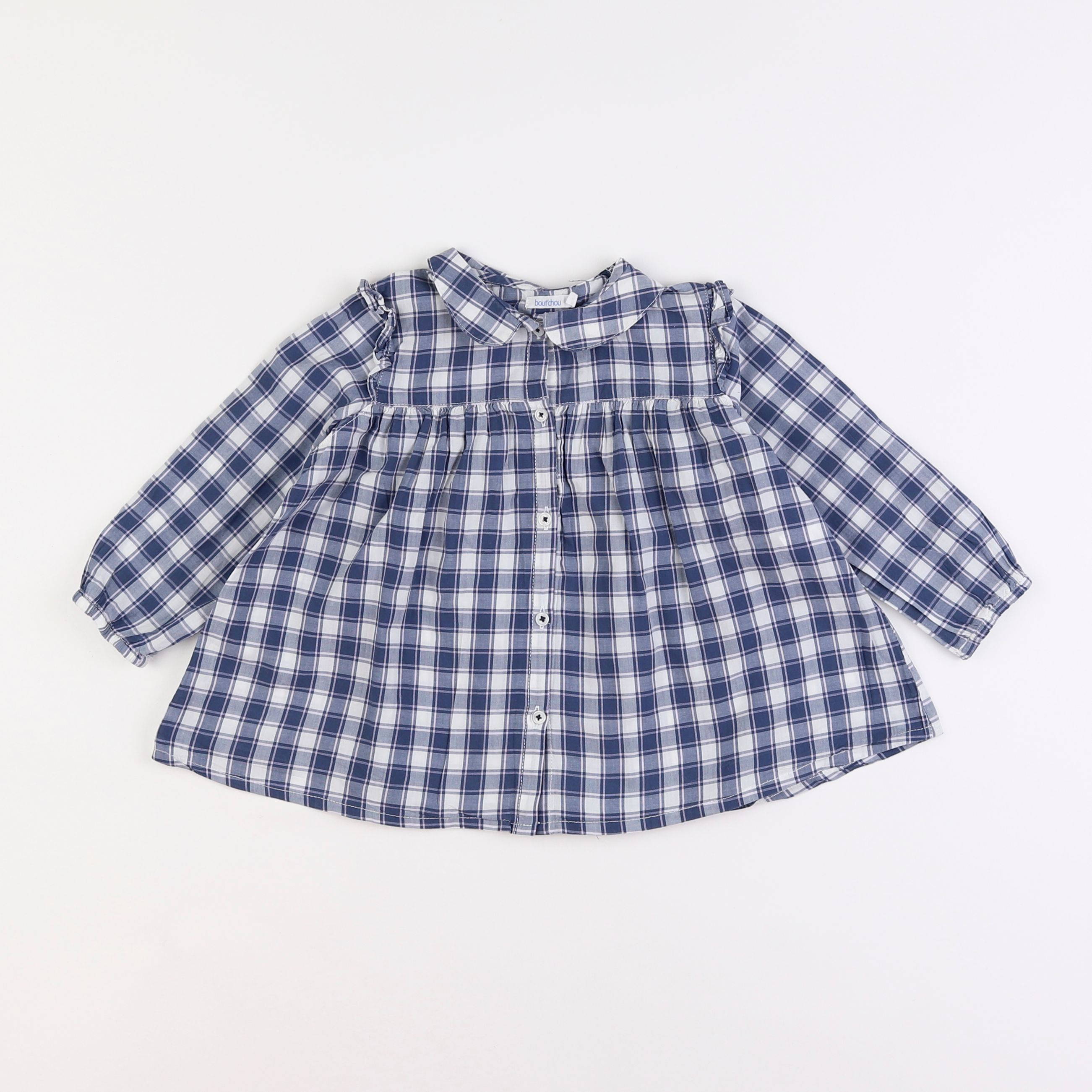 Boutchou - blouse blanc, bleu - 2 ans