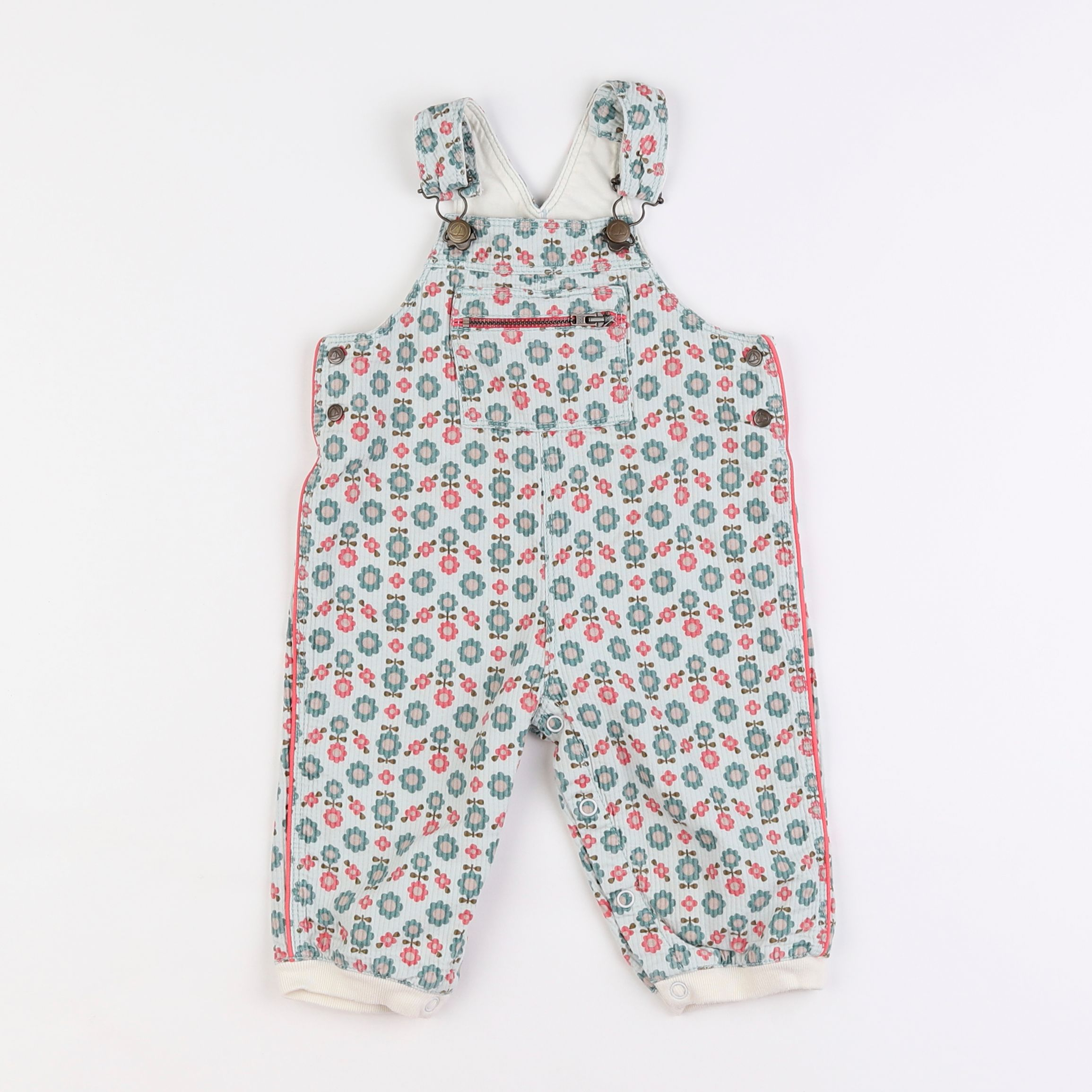 Petit Bateau - salopette doublé multicolore - 6 mois