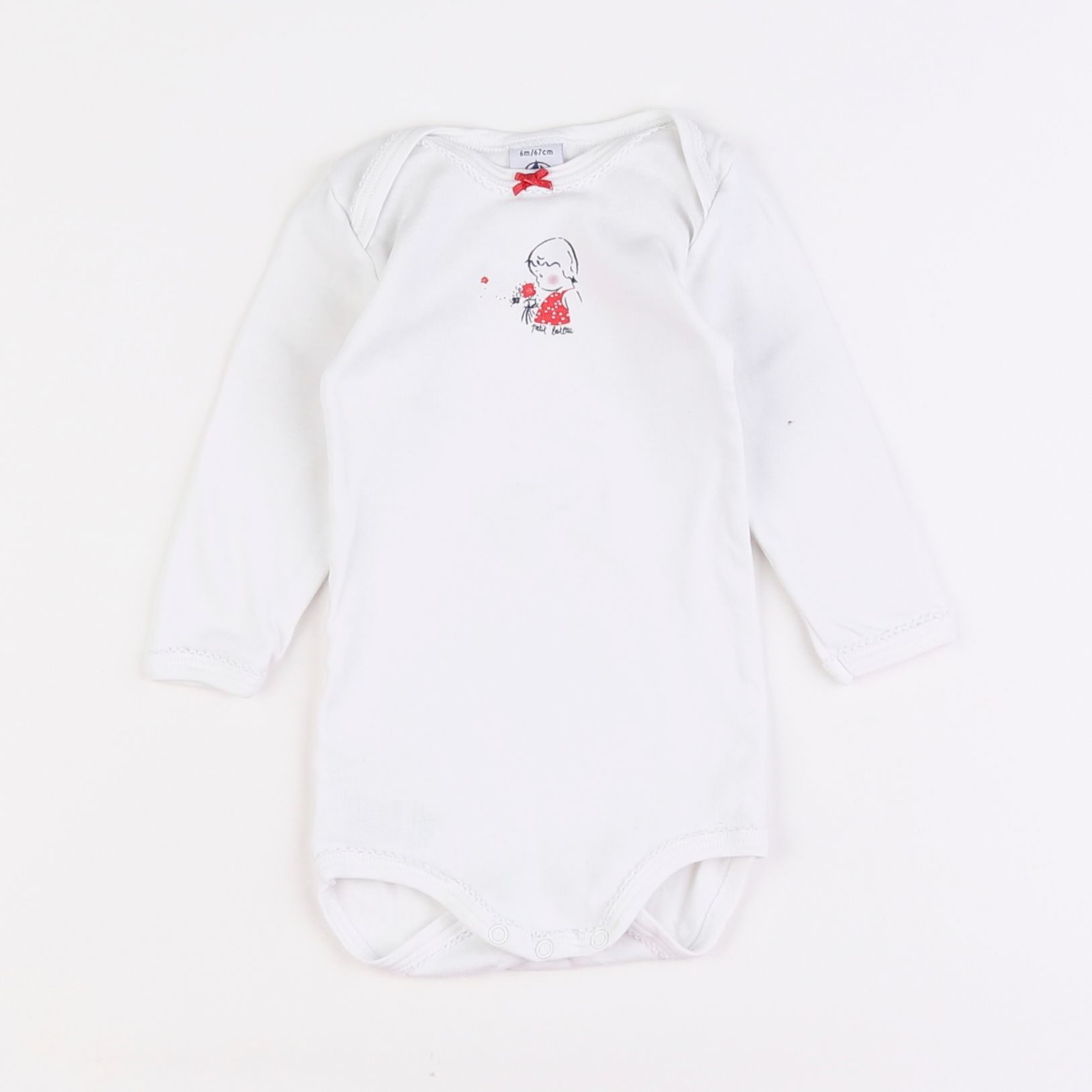 Petit Bateau - body blanc - 6 mois