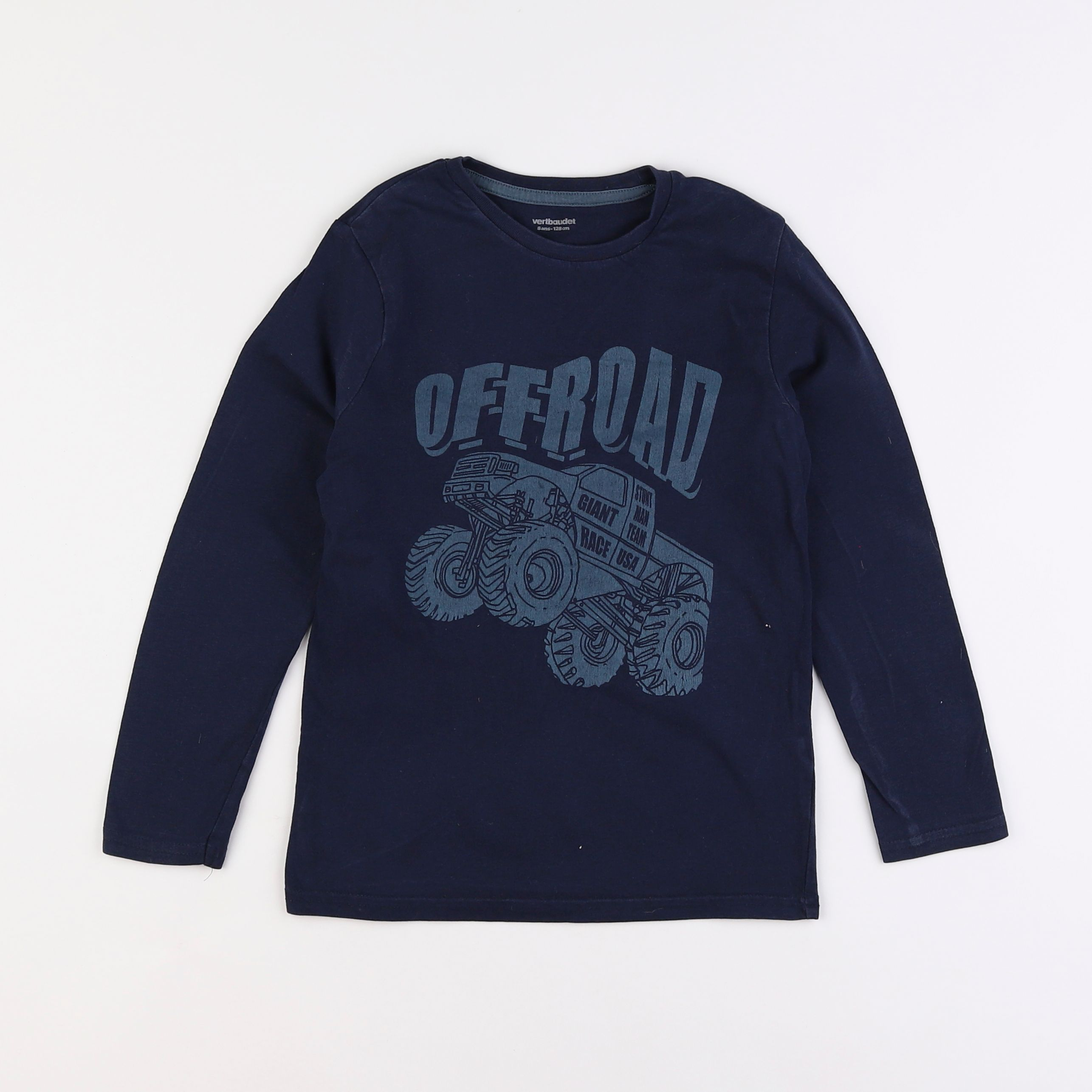 Vertbaudet - tee-shirt bleu - 8 ans