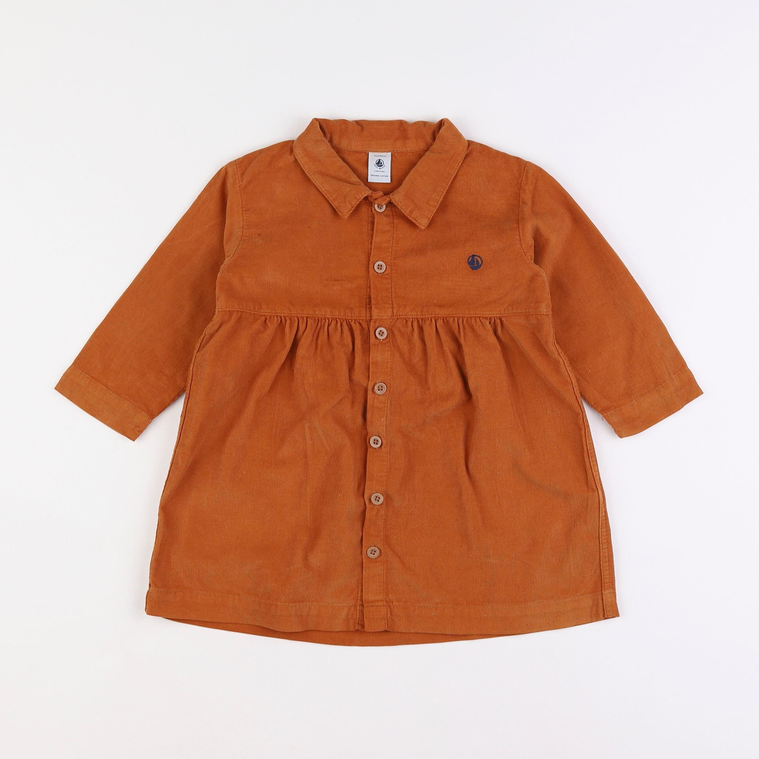 Petit Bateau - robe marron - 2 ans