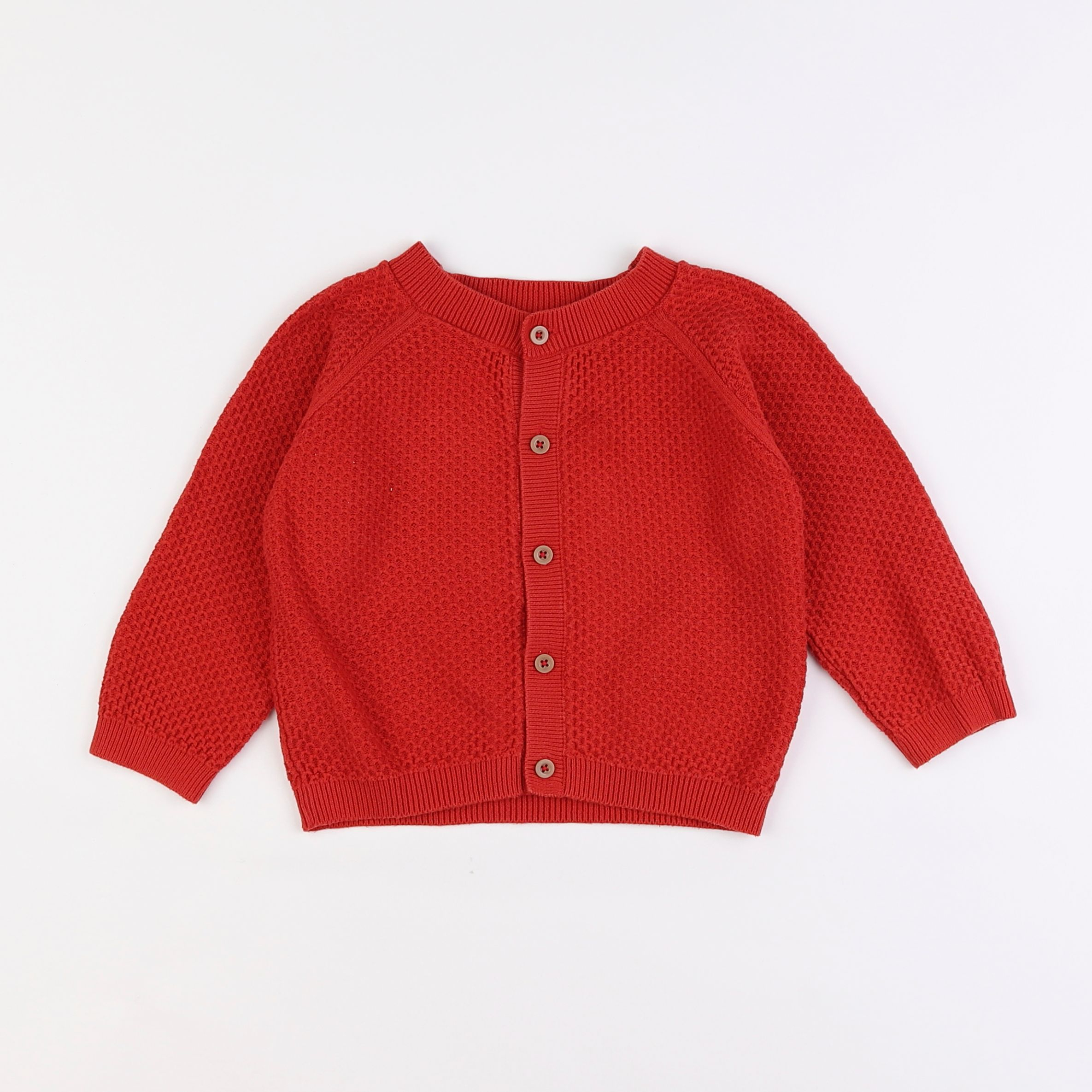 Petit Bateau - gilet rouge - 2 ans