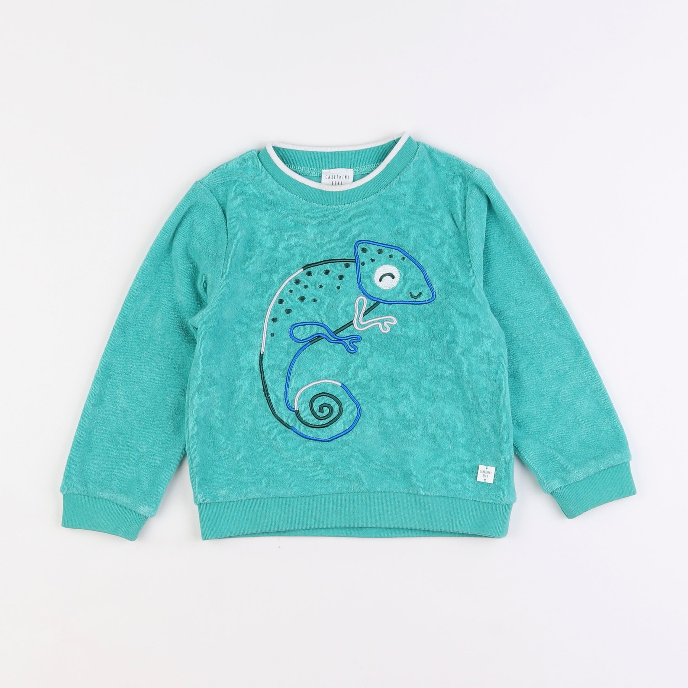 Carrément Beau - sweat vert - 3 ans