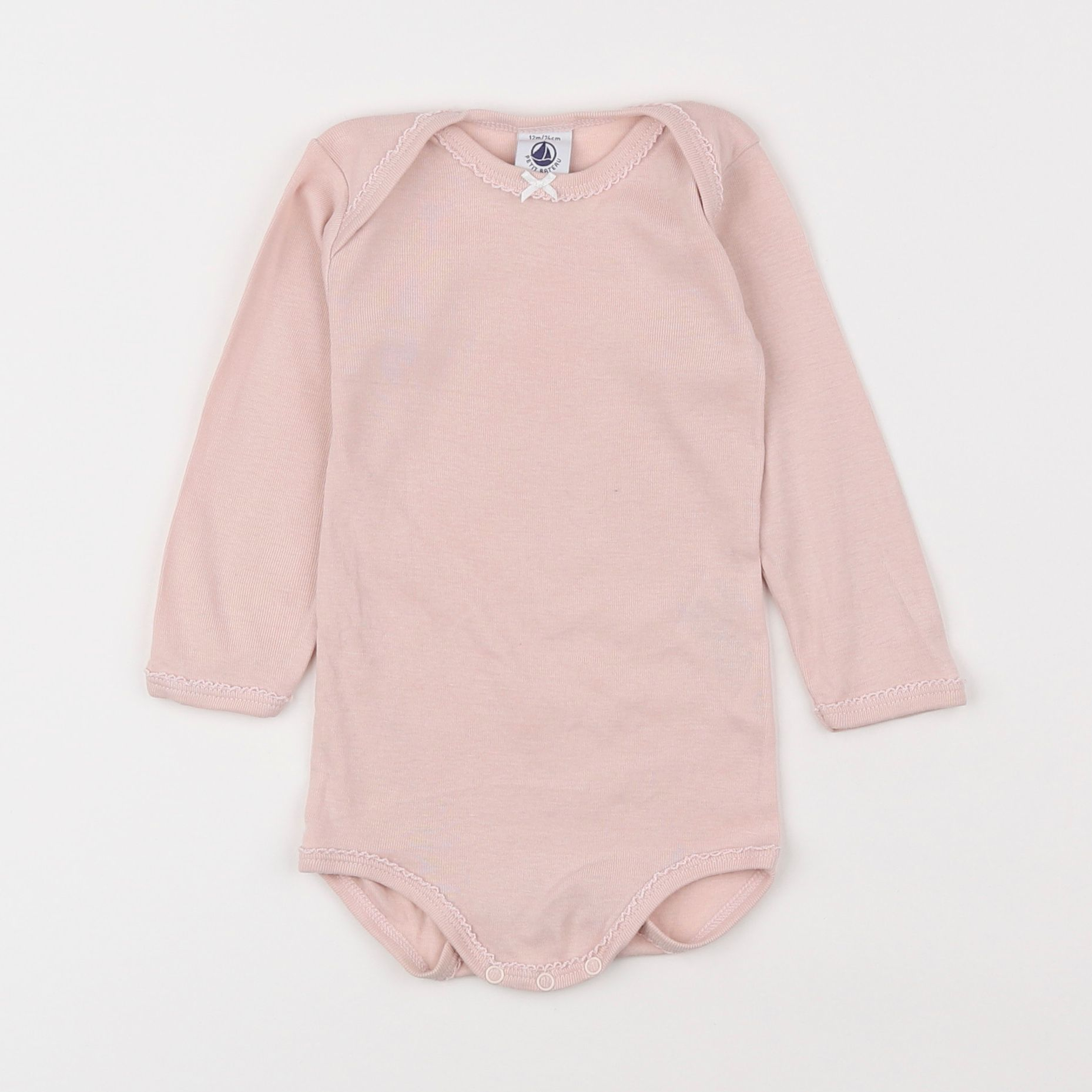 Petit Bateau - body rose - 12 mois