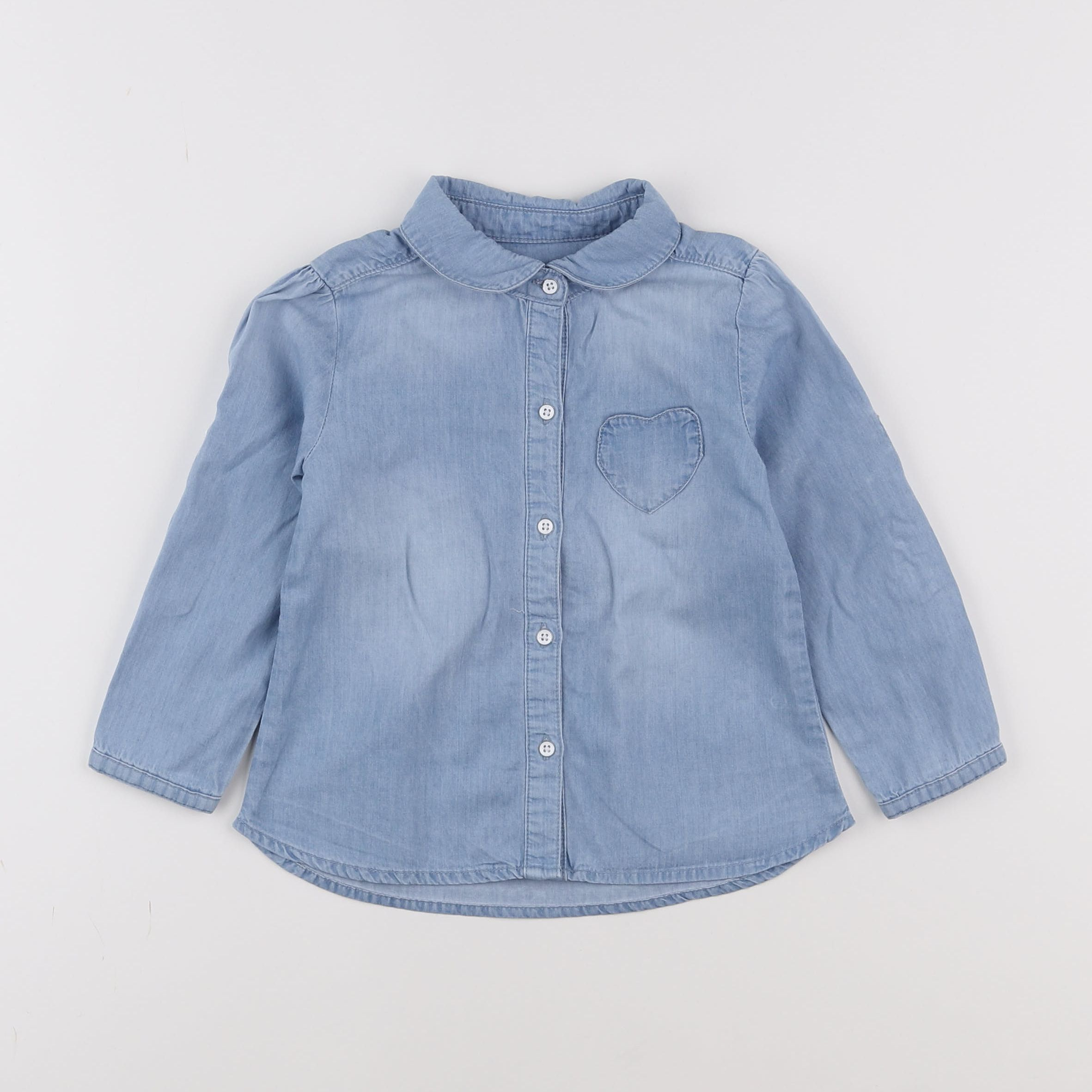 Vertbaudet - blouse bleu - 2 ans