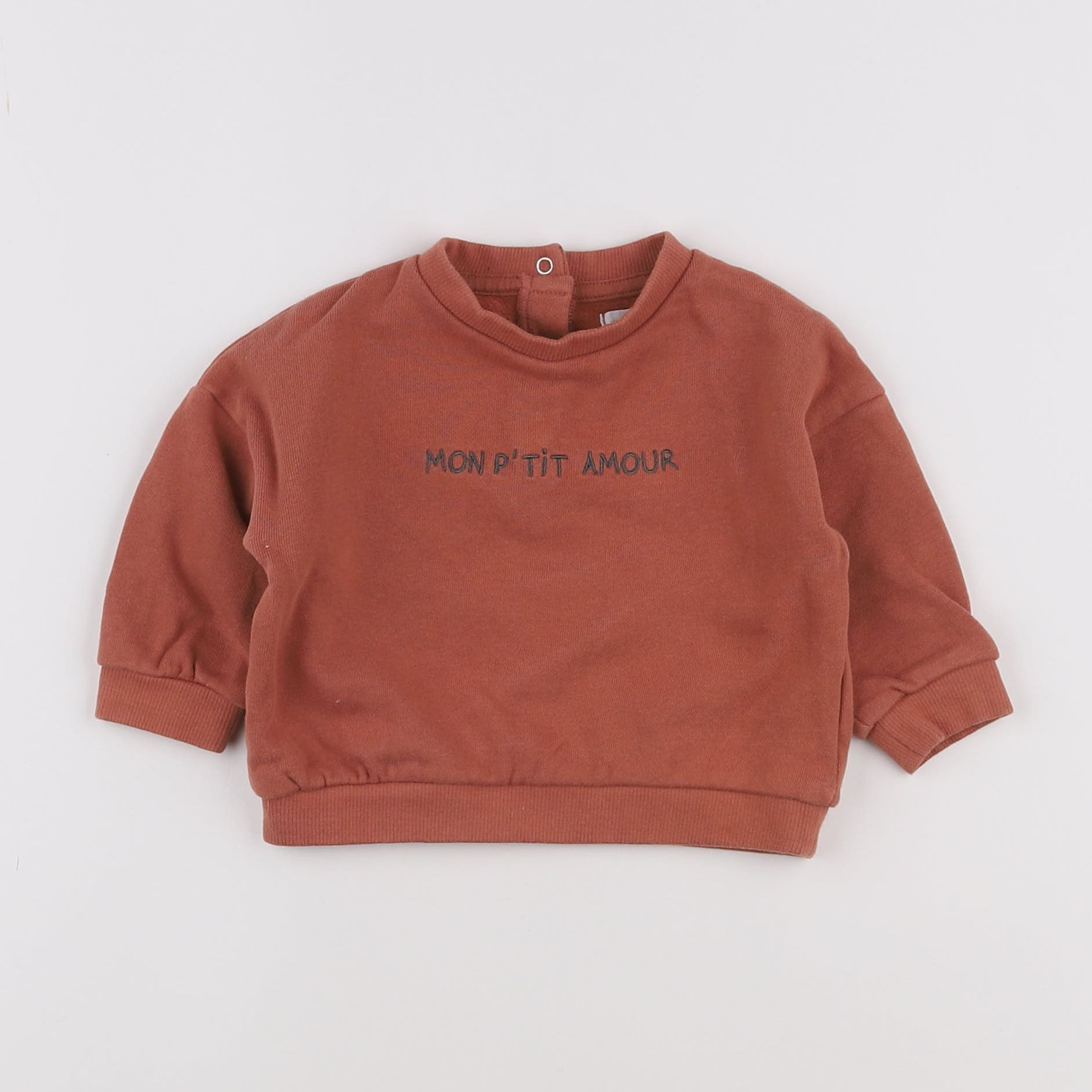 Vertbaudet - sweat marron - 6 mois