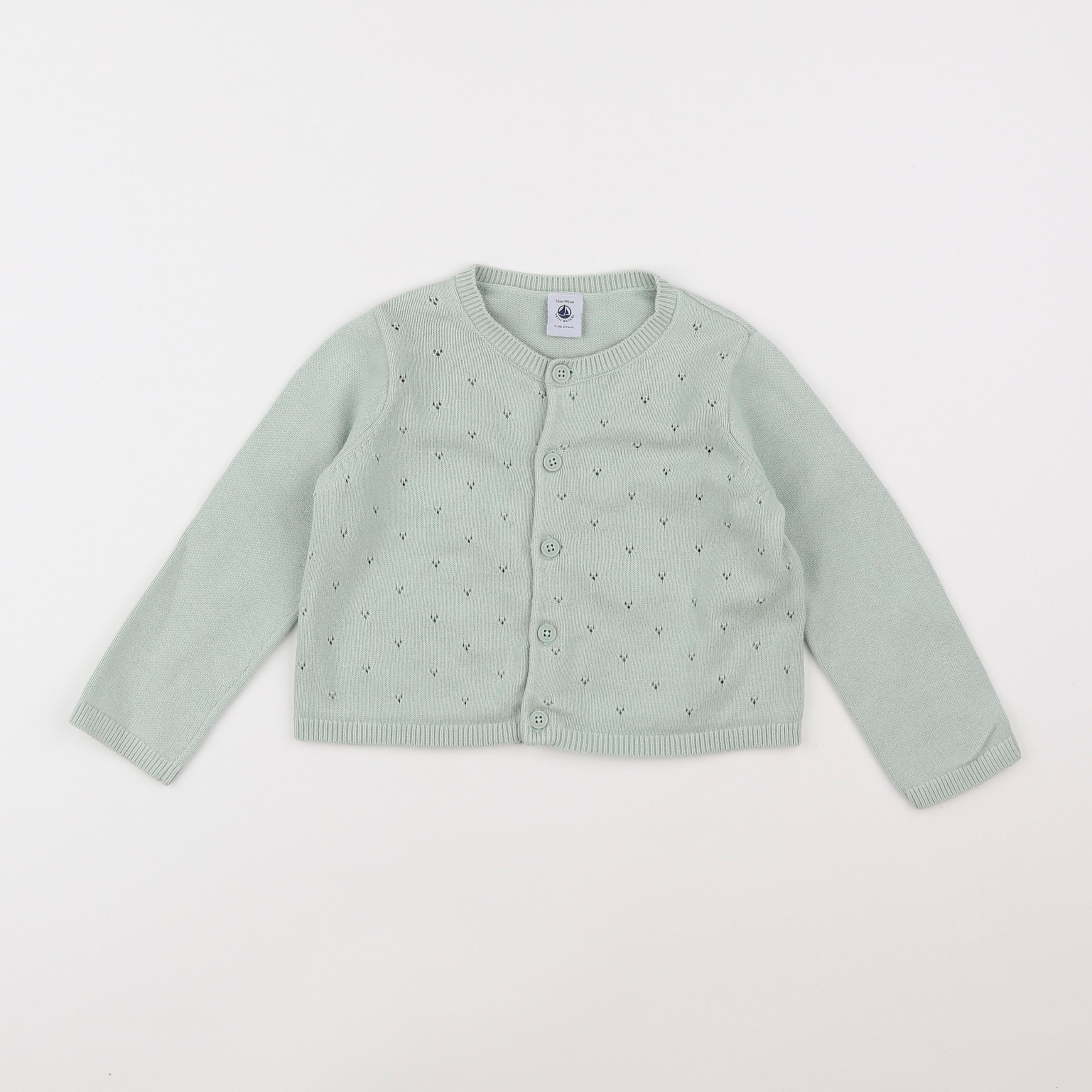 Petit Bateau - gilet vert - 3 ans