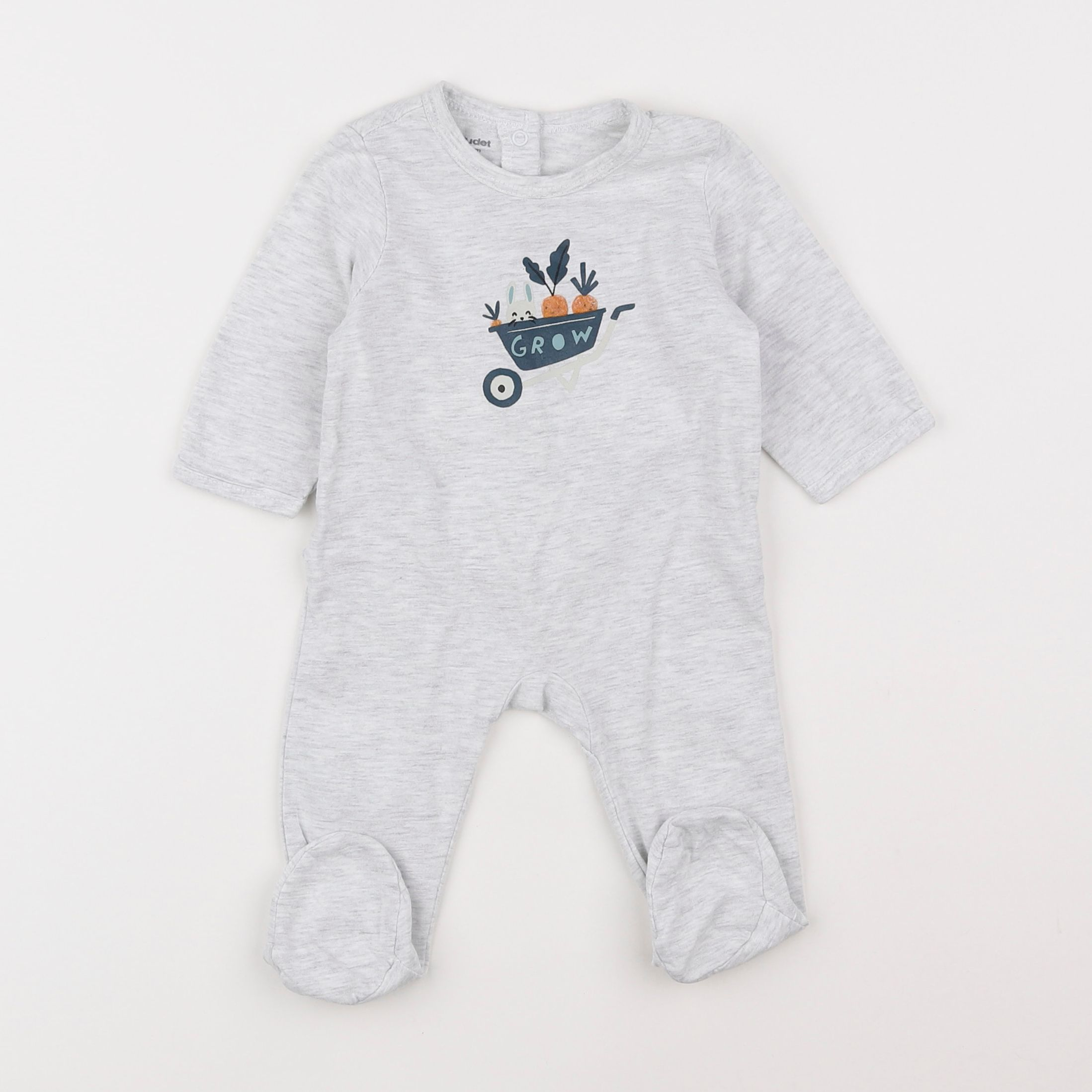 Vertbaudet - pyjama coton gris - 3 mois