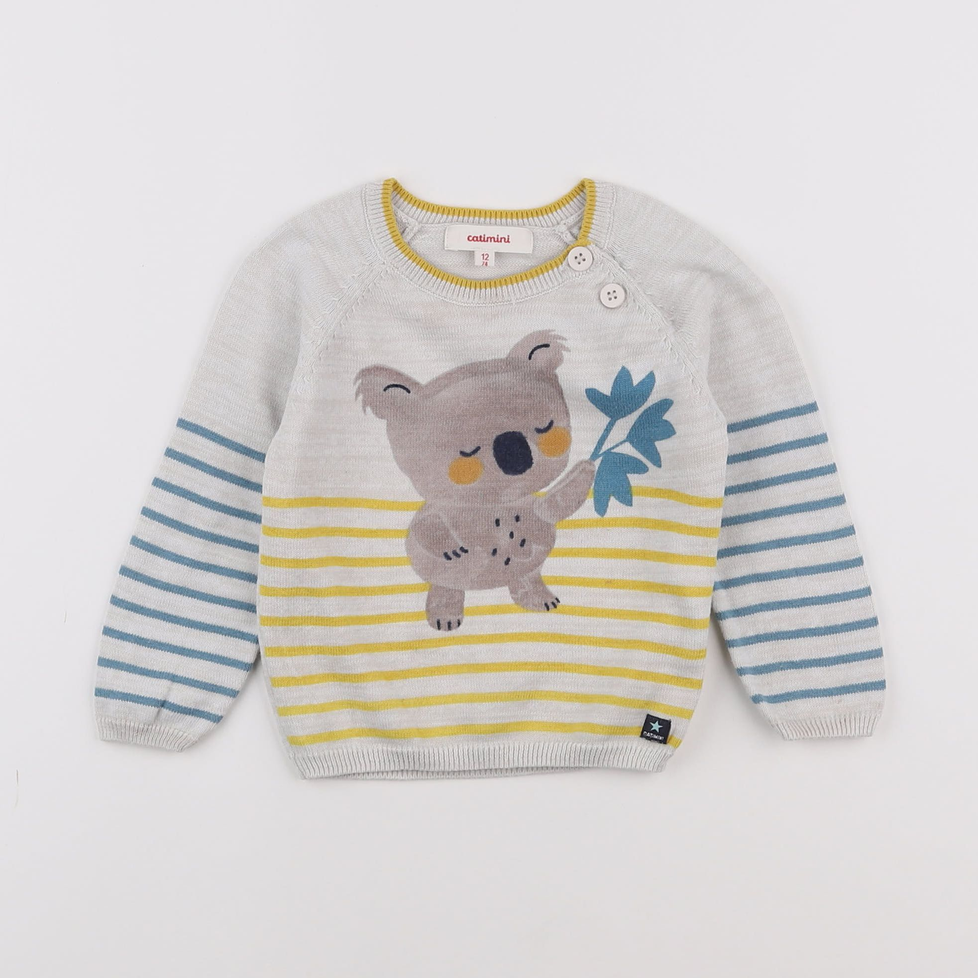 Catimini - pull gris - 12 mois