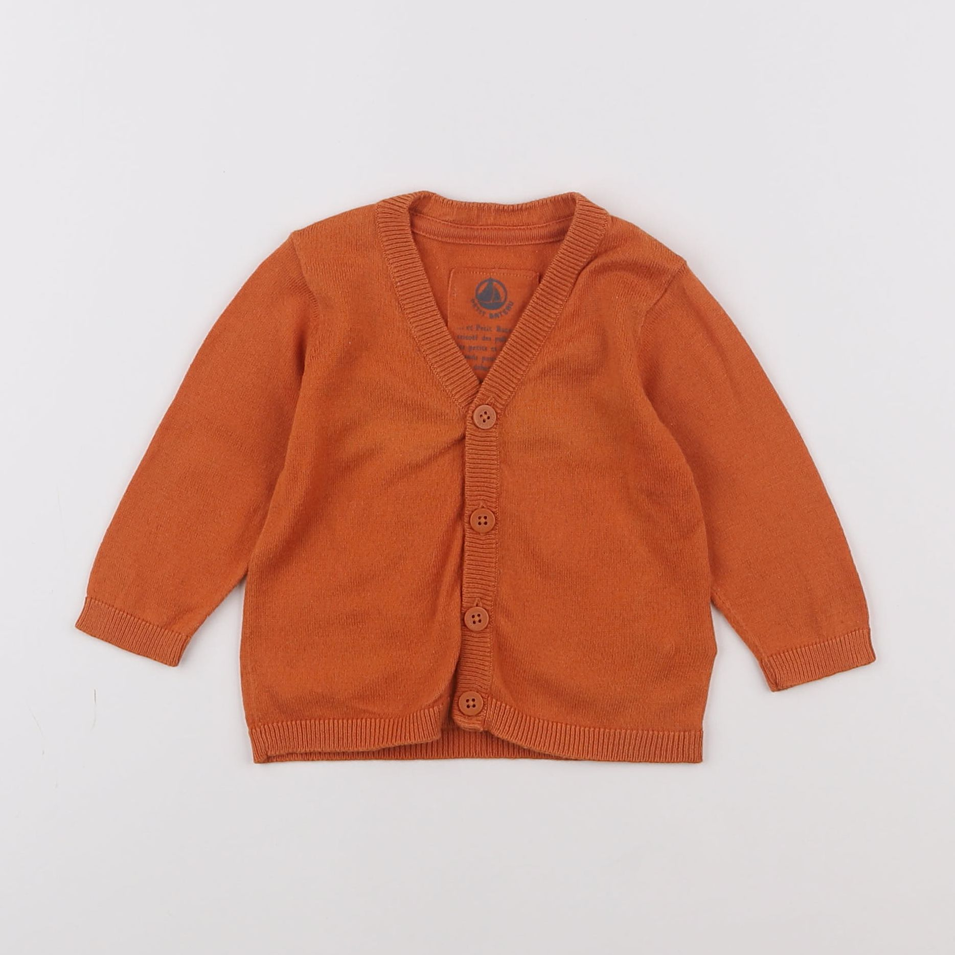 Petit Bateau - gilet orange - 6 mois