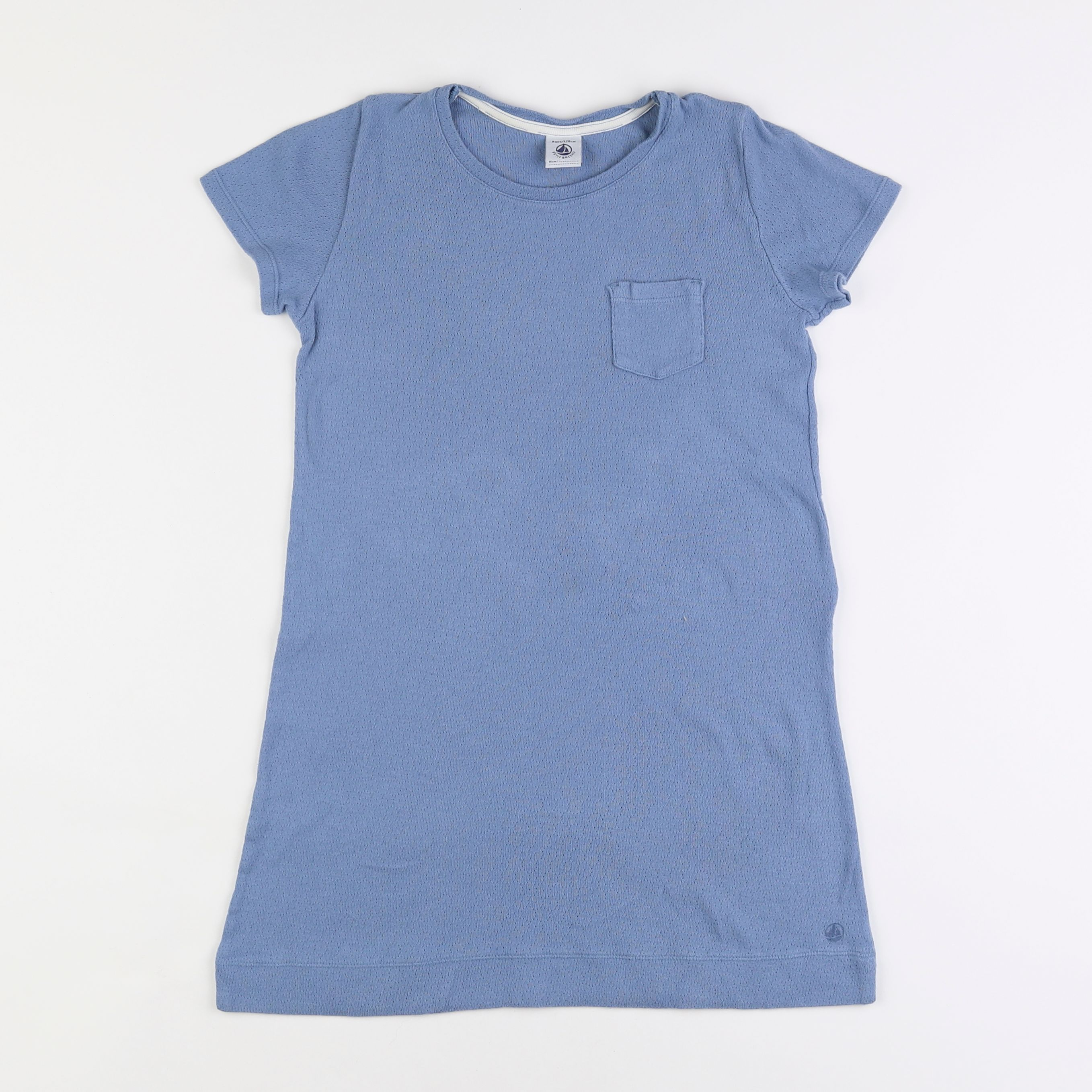 Petit Bateau - chemise de nuit coton bleu - 8 ans