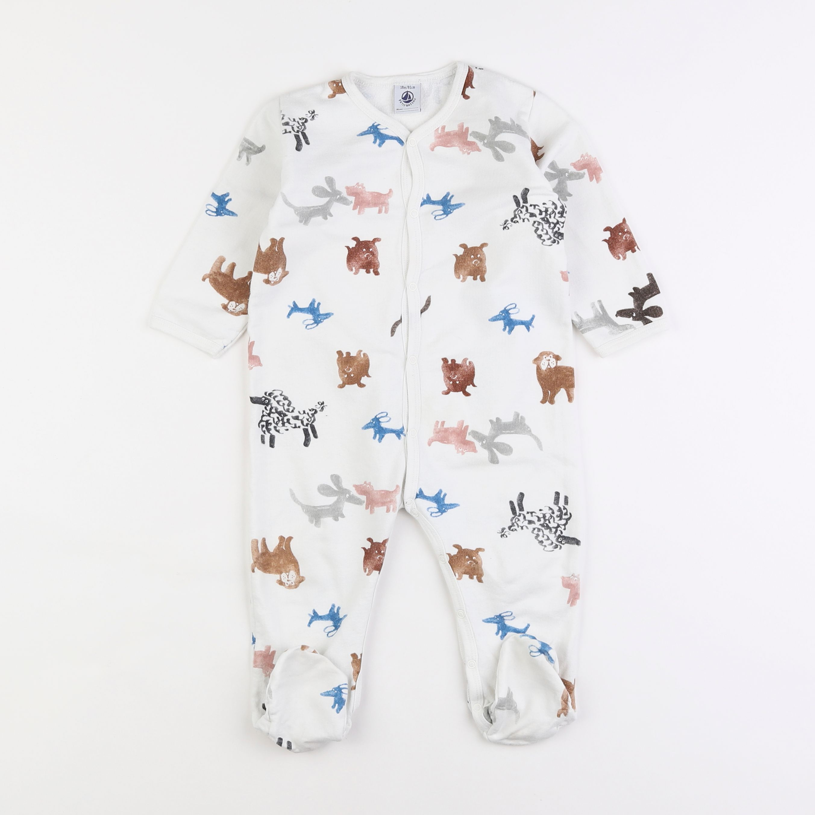 Petit Bateau - pyjama coton blanc - 18 mois