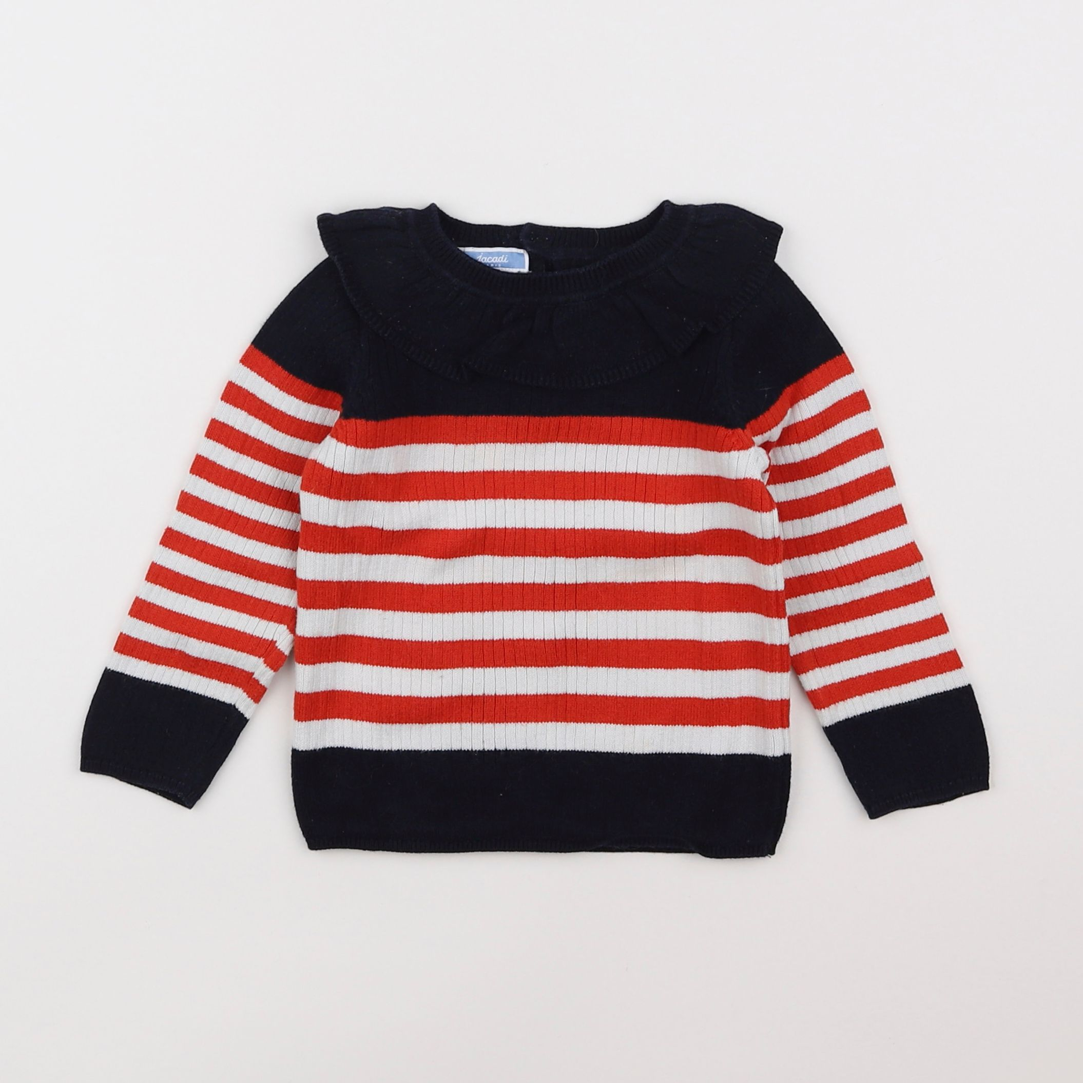 Jacadi - pull bleu, rouge - 18 mois