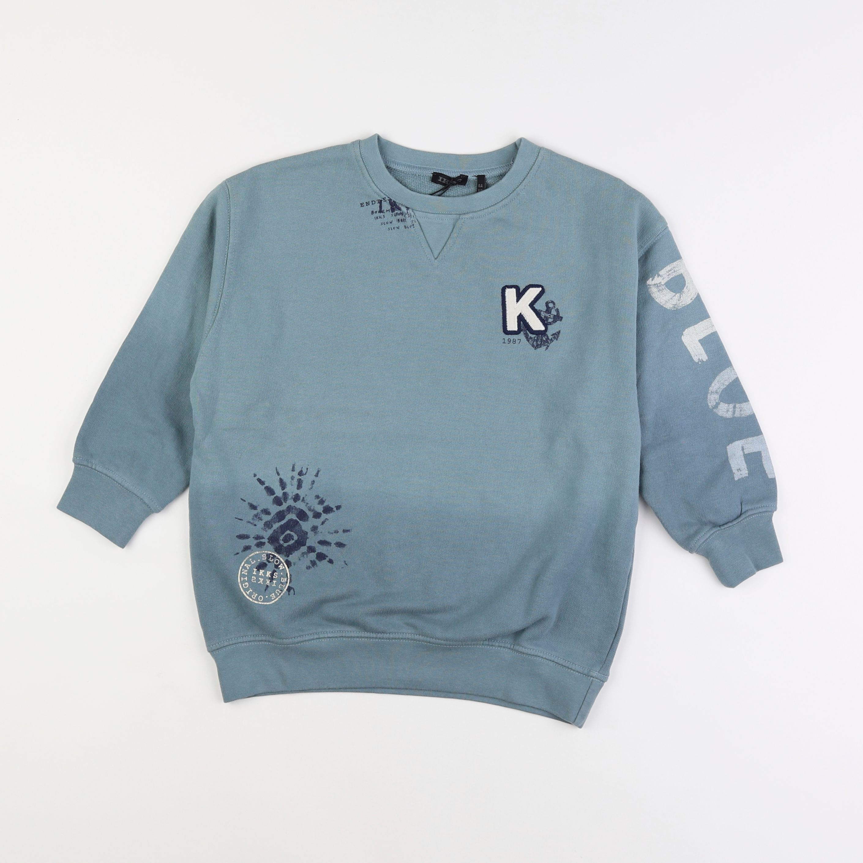 IKKS - sweat bleu - 6 ans