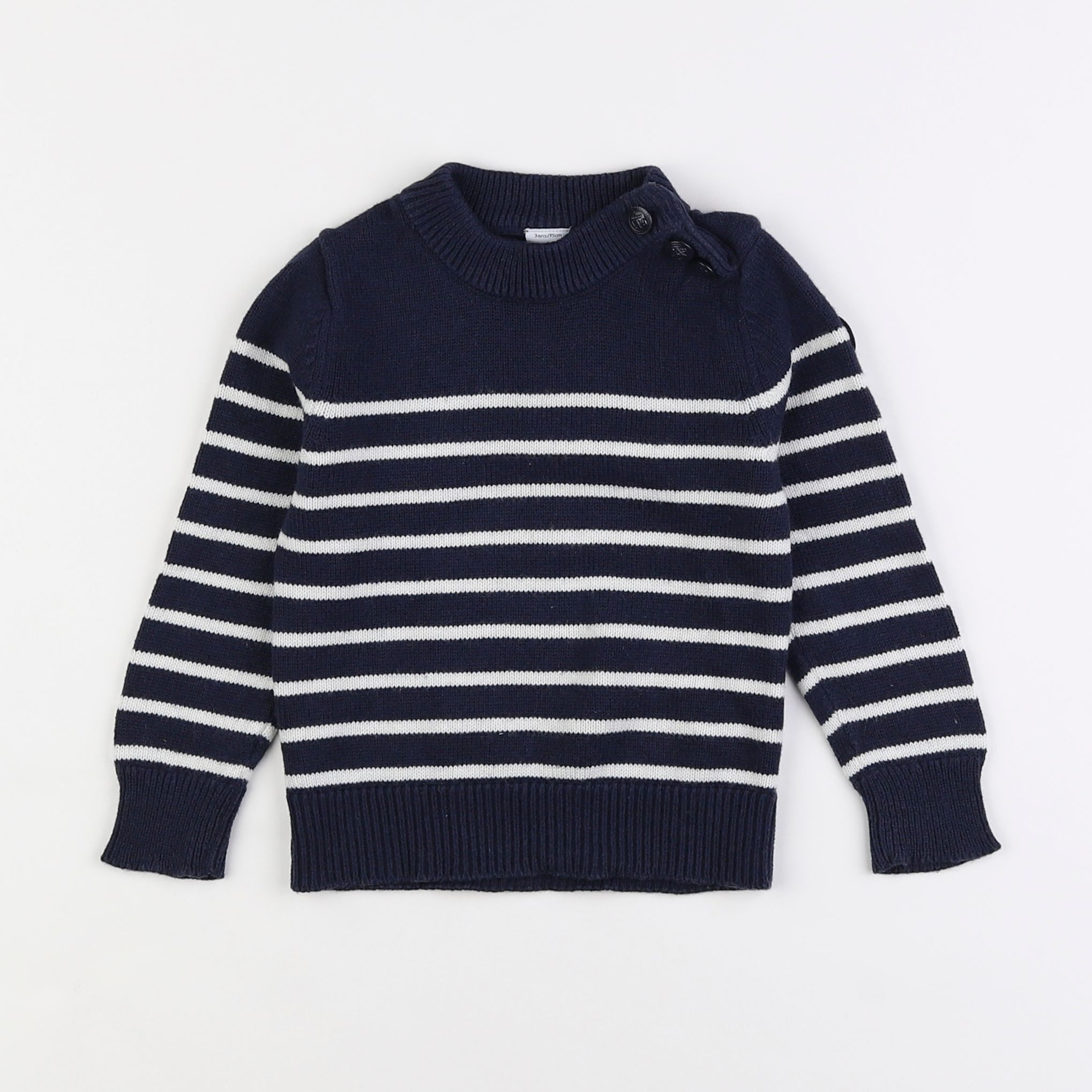 Petit Bateau - pull bleu - 3 ans