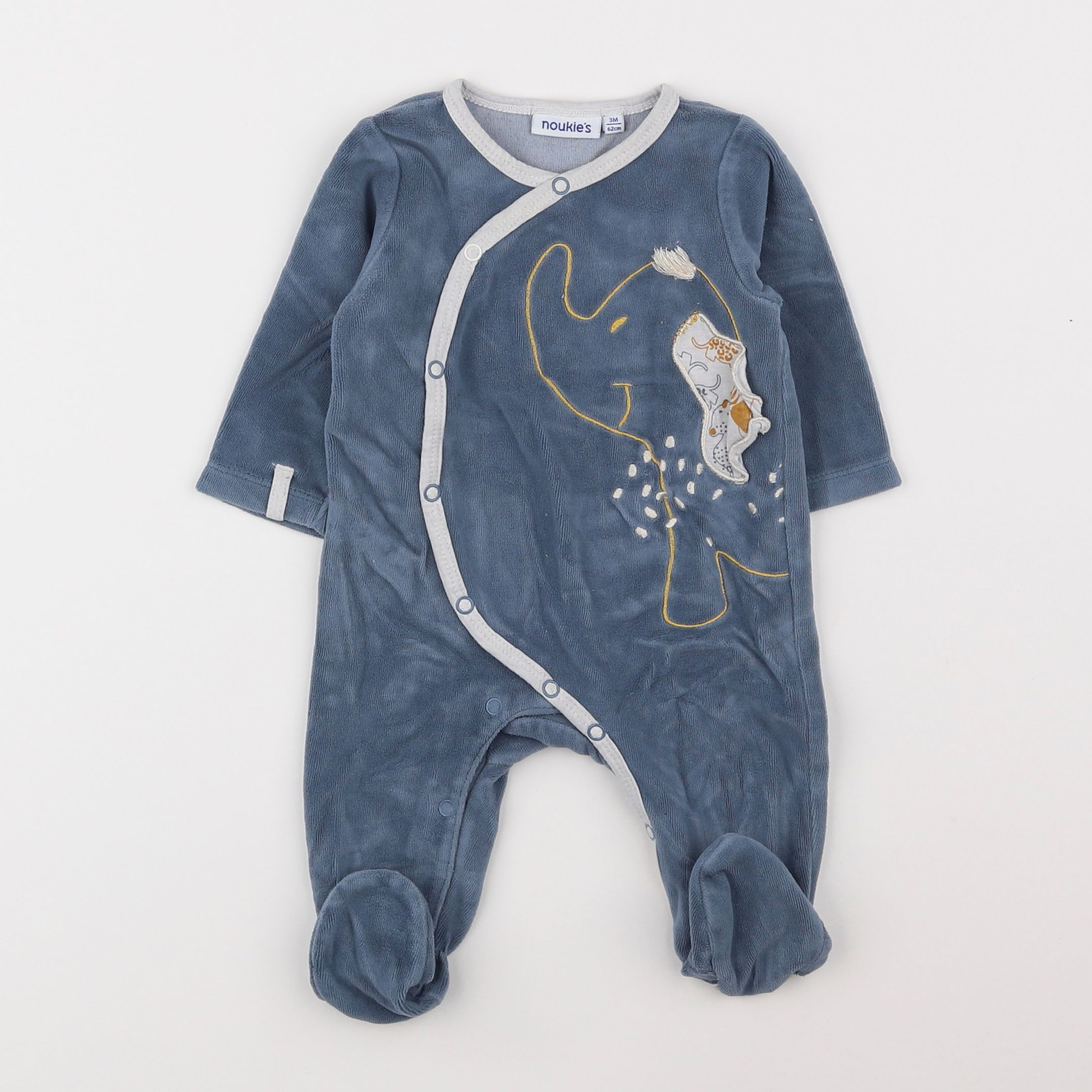 Noukie's - pyjama velours bleu - 3 mois