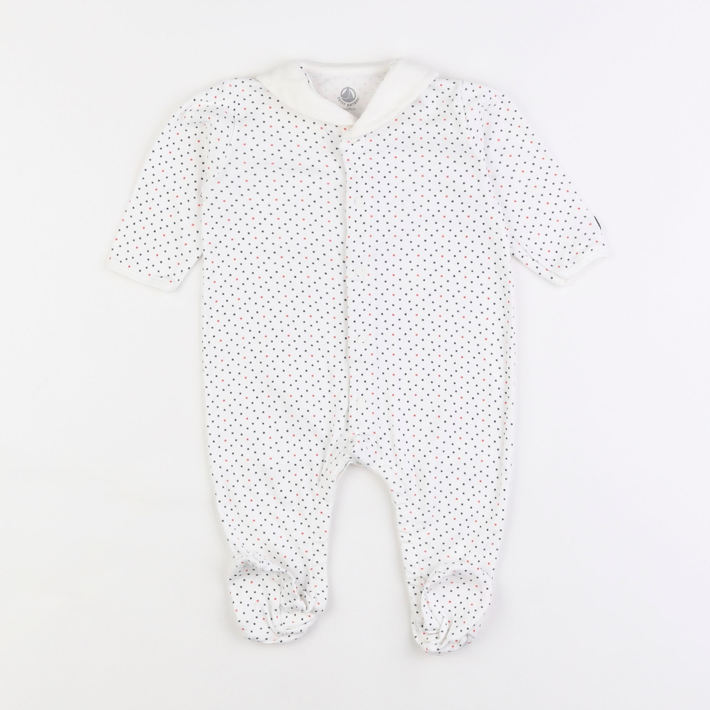 Petit Bateau - pyjama coton blanc - 6 mois