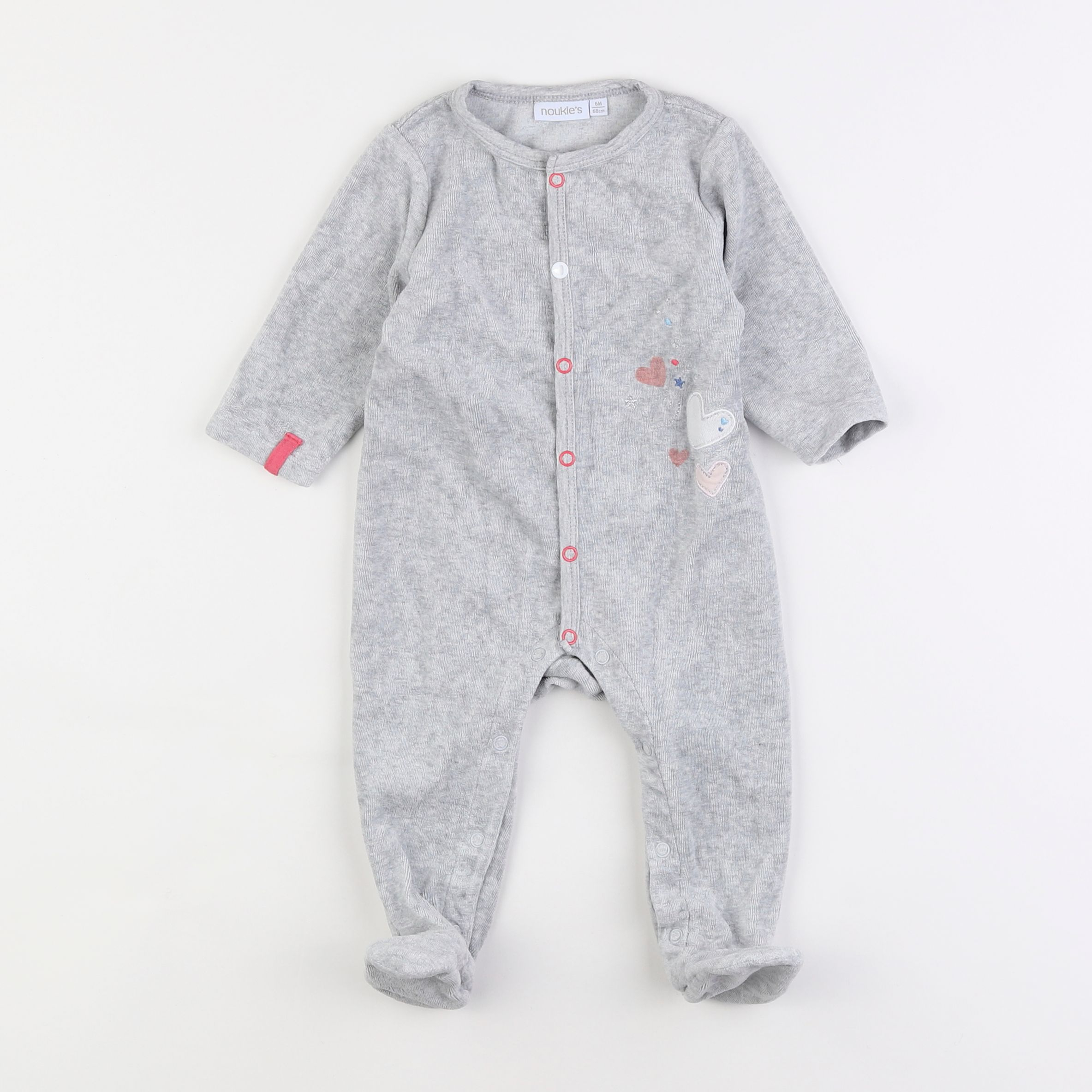 Noukie's - pyjama velours gris - 6 mois