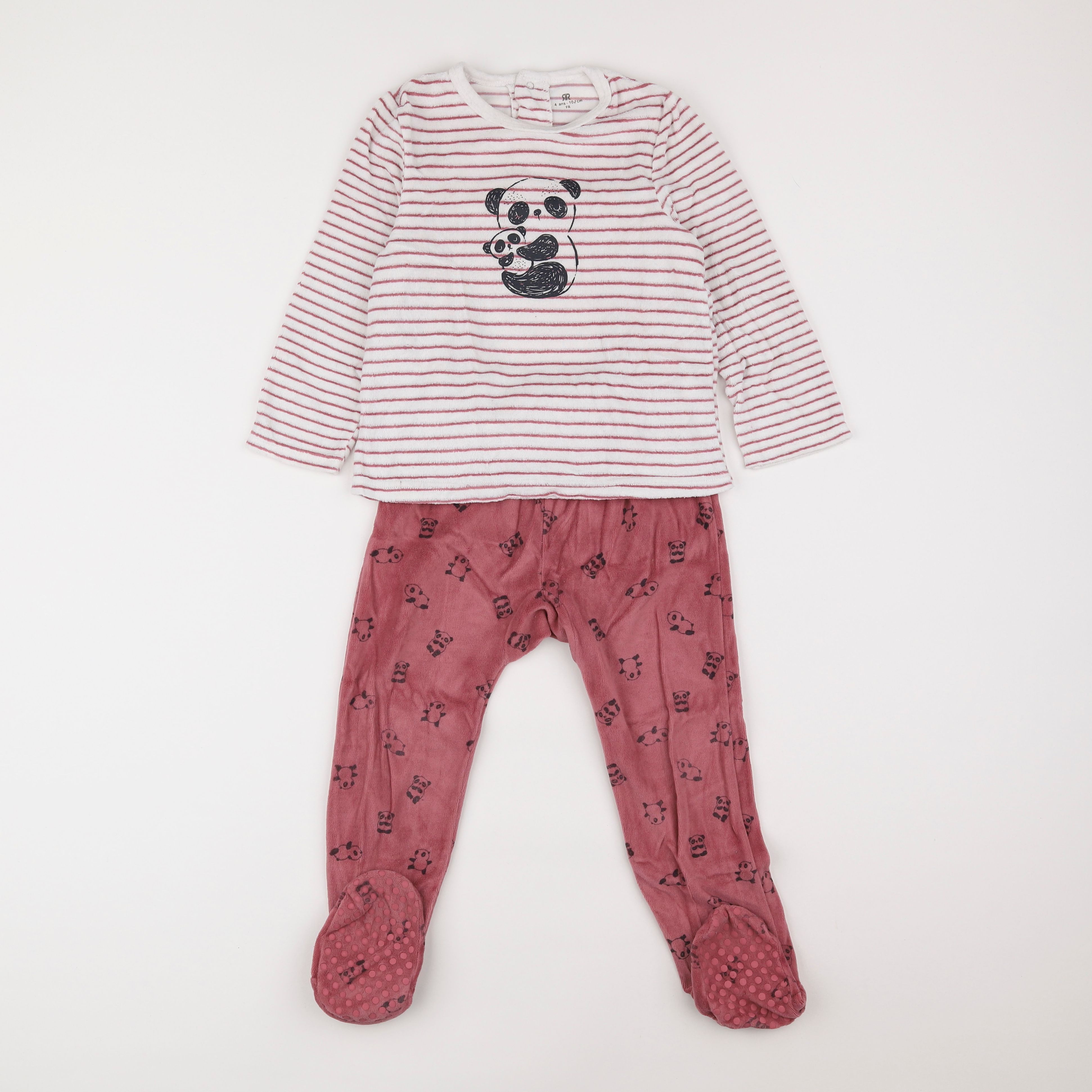 La Redoute - pyjama velours blanc, rouge - 4 ans