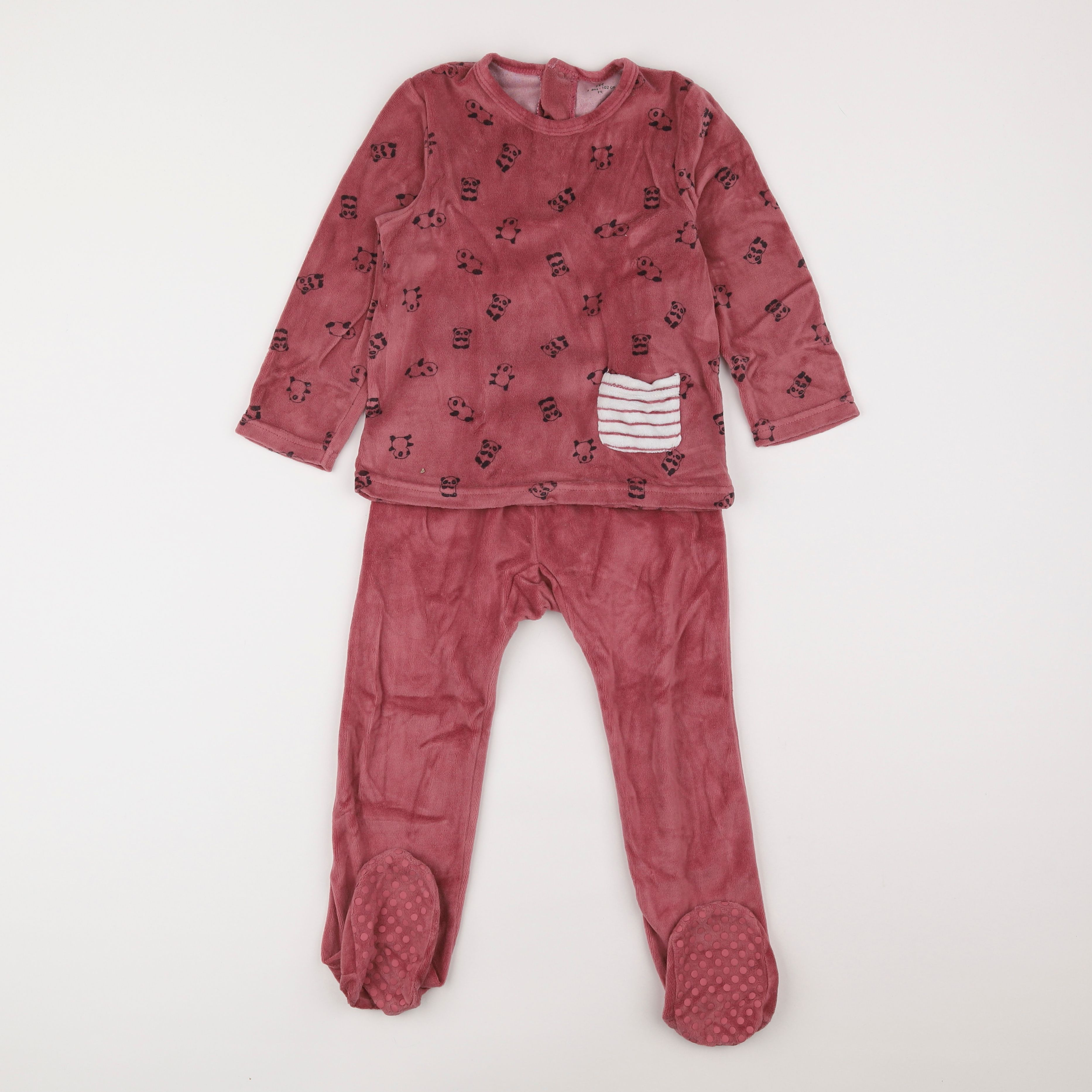 La Redoute - pyjama velours rouge, rose - 4 ans