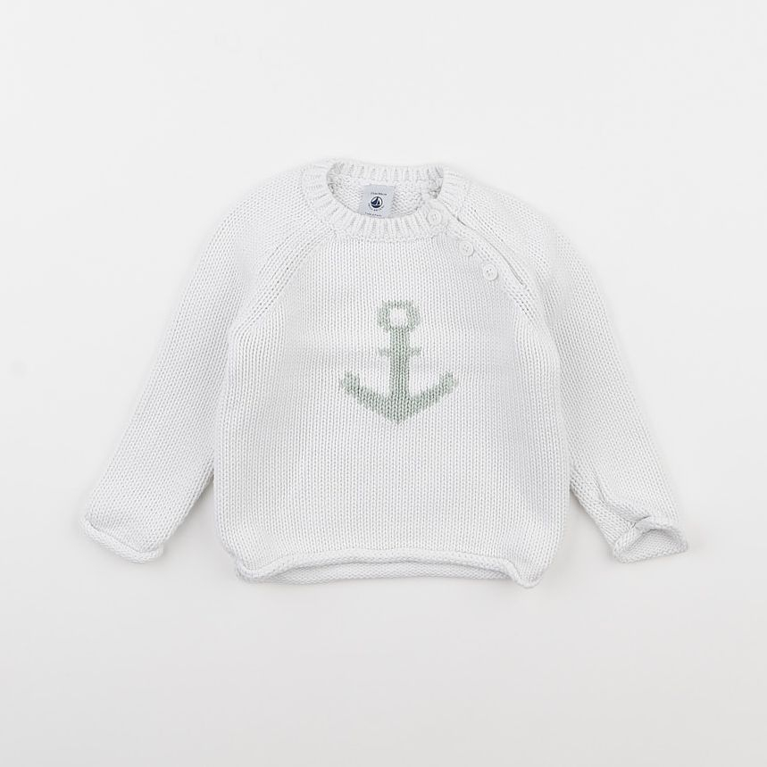 Petit Bateau - pull blanc - 2 ans