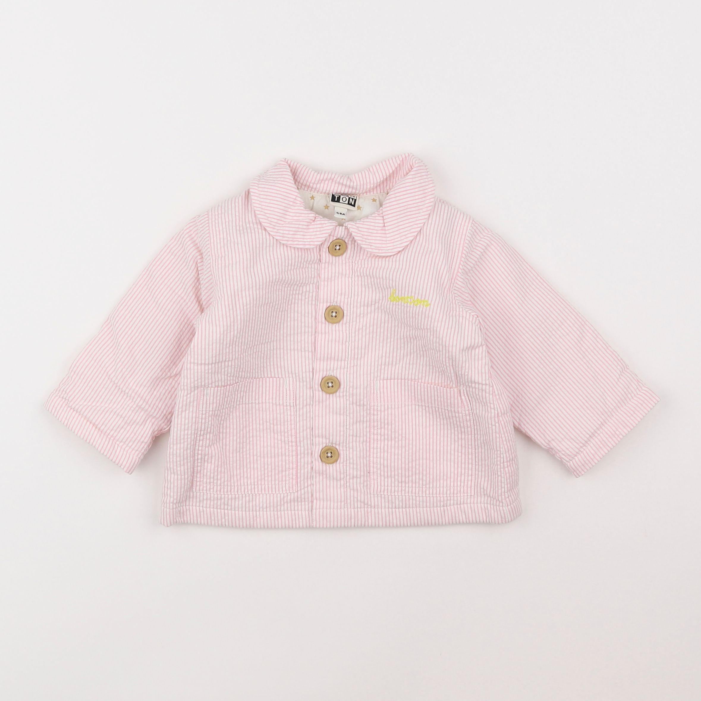 Bonton - veste doublé rose - 6 mois