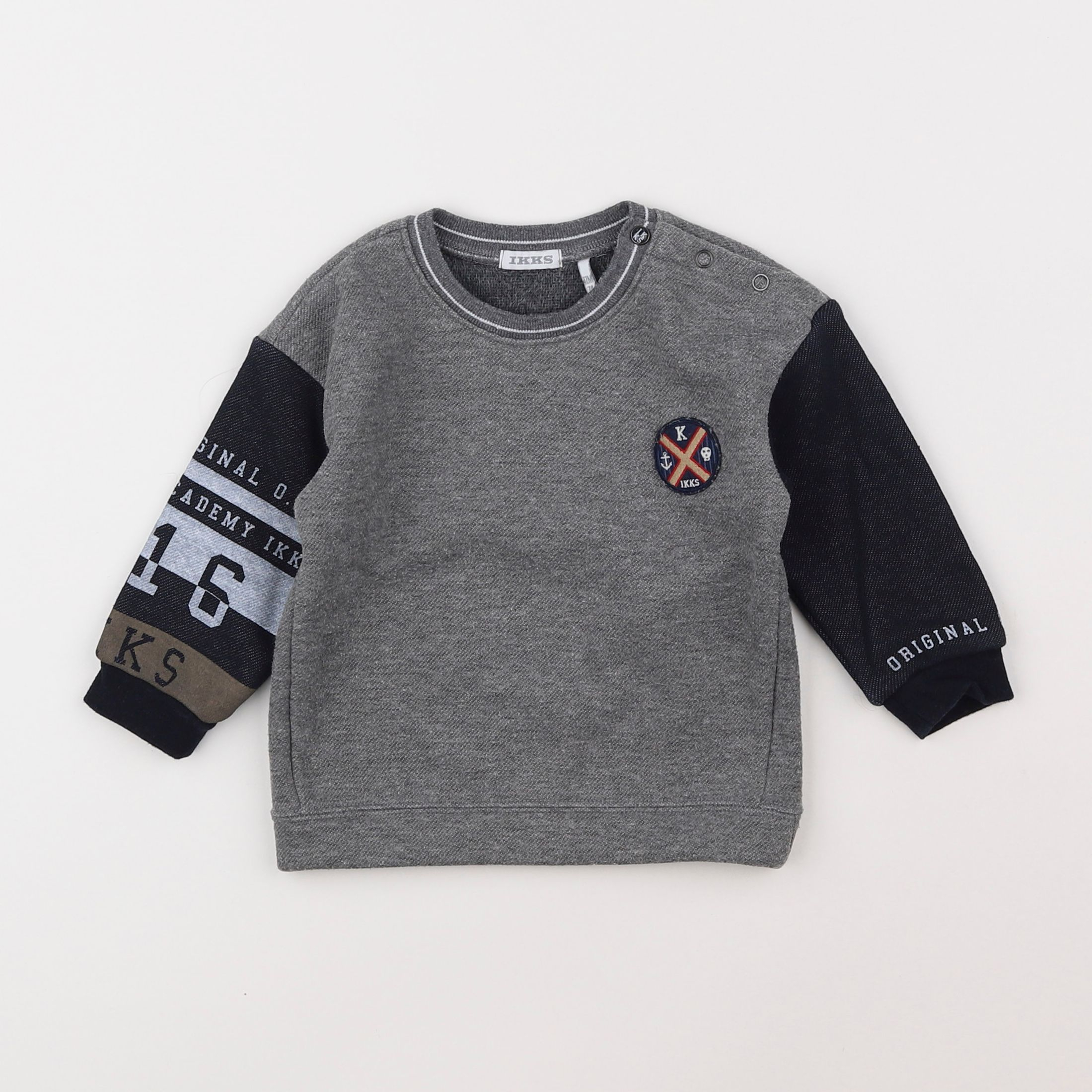 IKKS - sweat gris - 12 mois