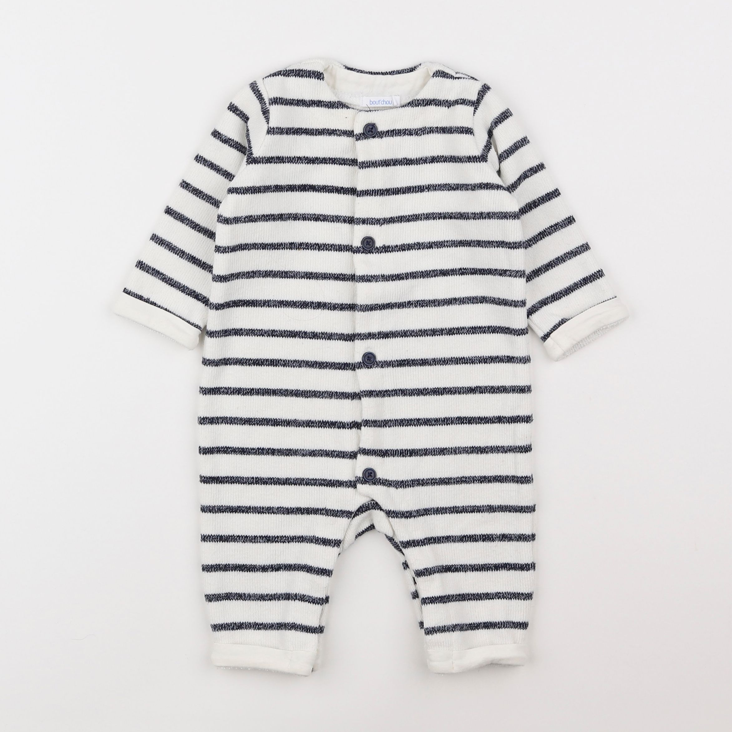 Boutchou - combinaison blanc, bleu - 3 mois