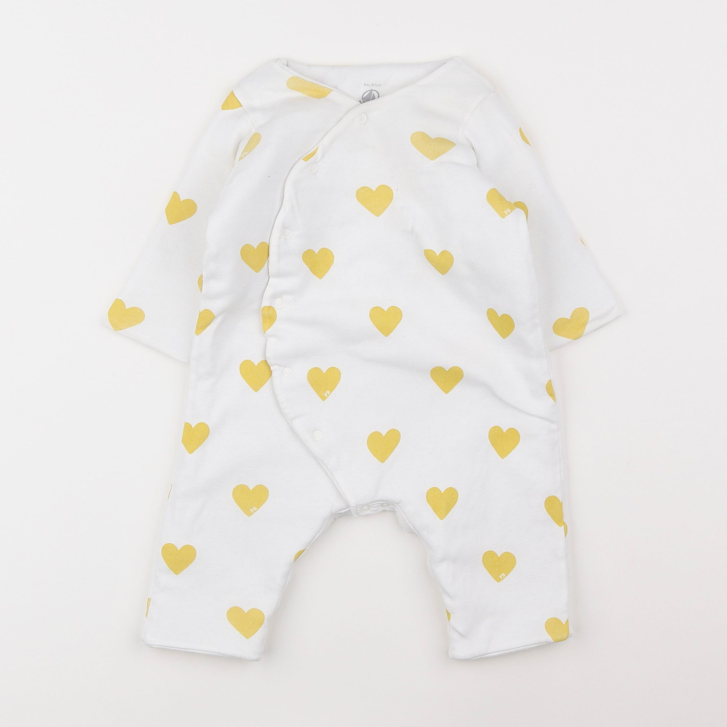 Petit Bateau - combinaison doublé jaune - 6 mois