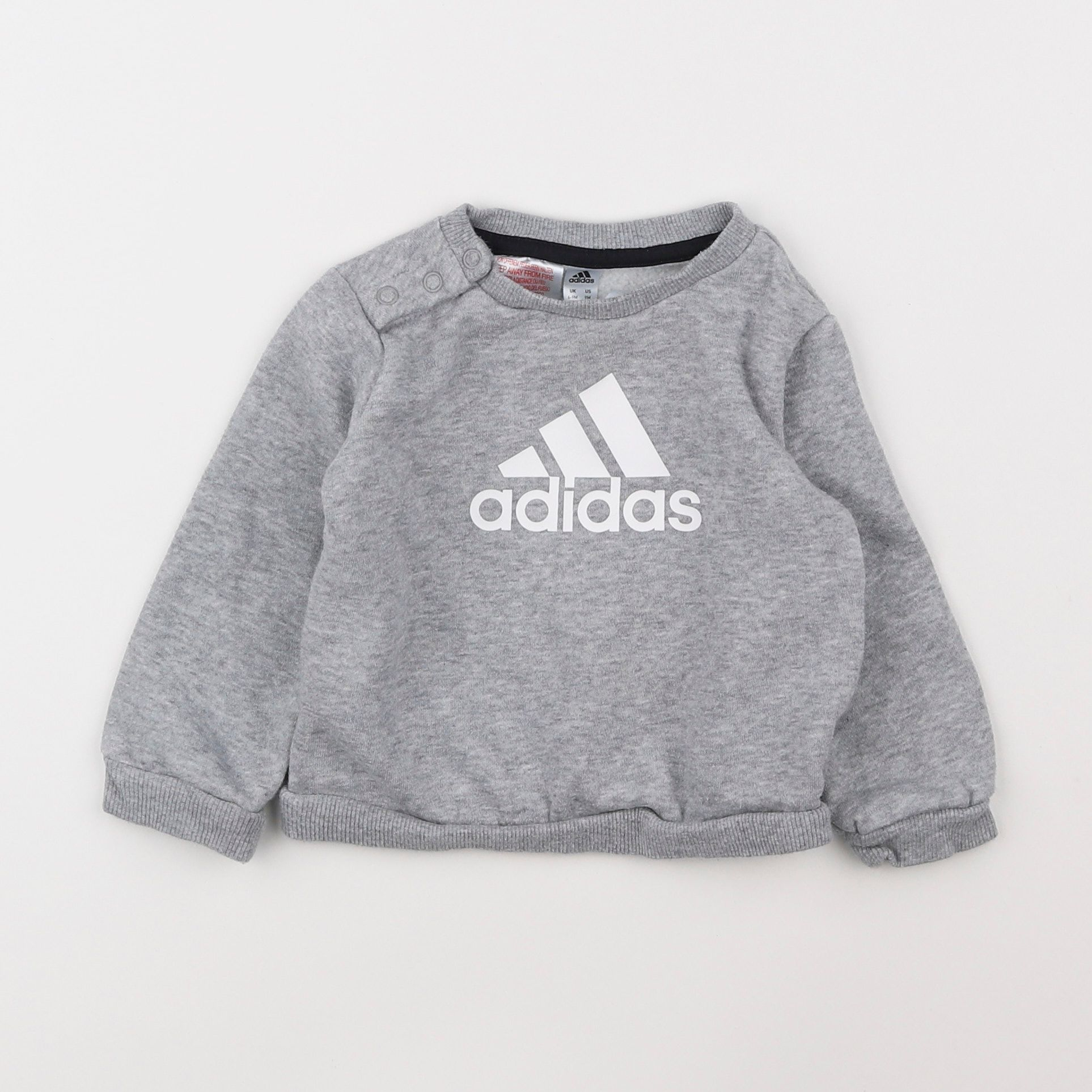 Adidas - sweat gris - 6/9 mois