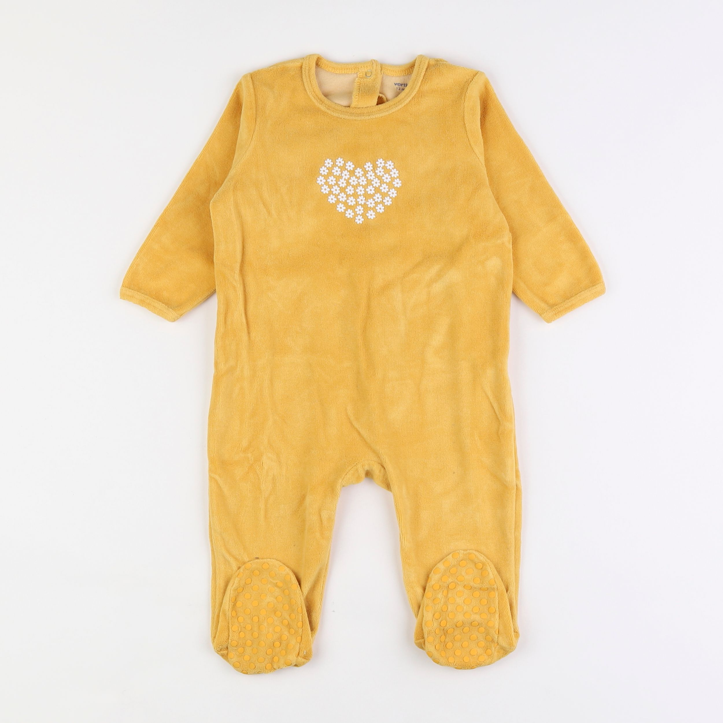 Vertbaudet - pyjama velours jaune - 12 mois