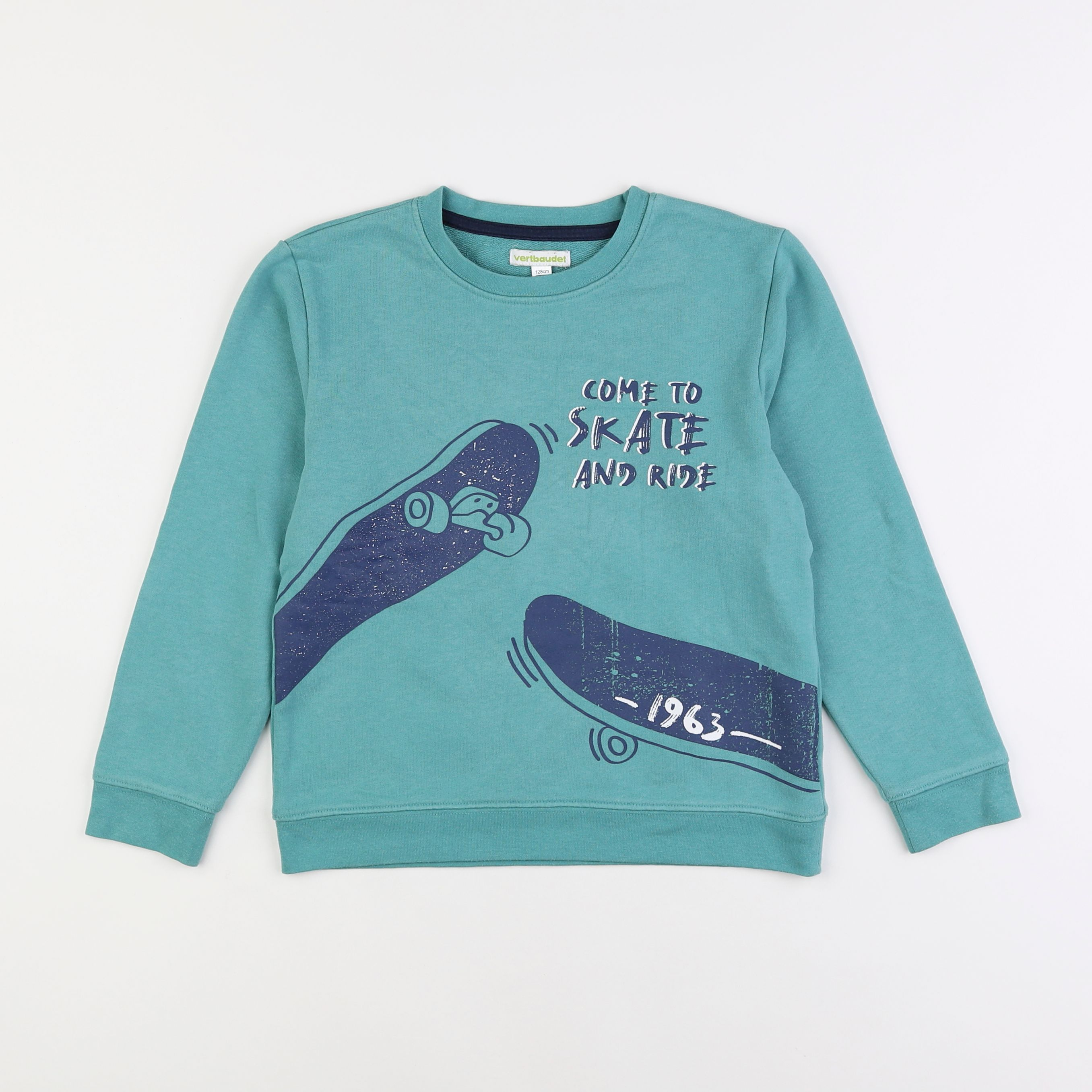 Vertbaudet - sweat bleu - 8 ans