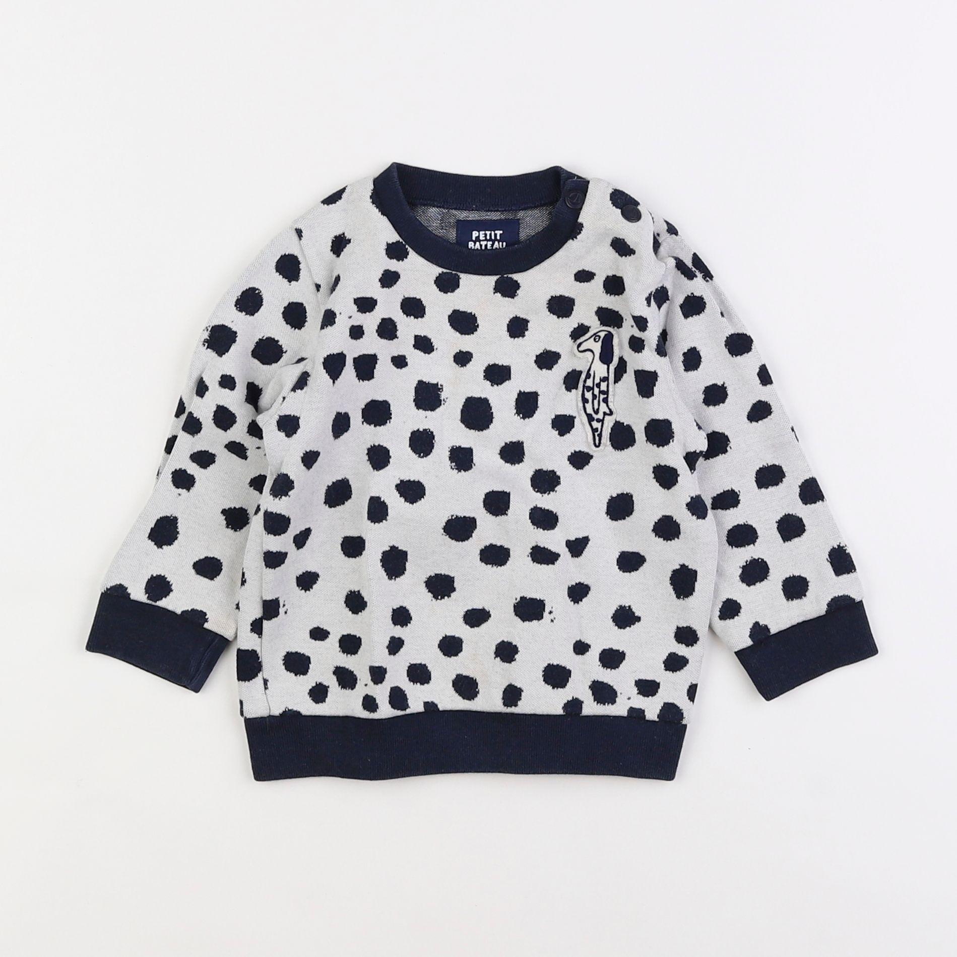 Petit Bateau - pull bleu - 18 mois