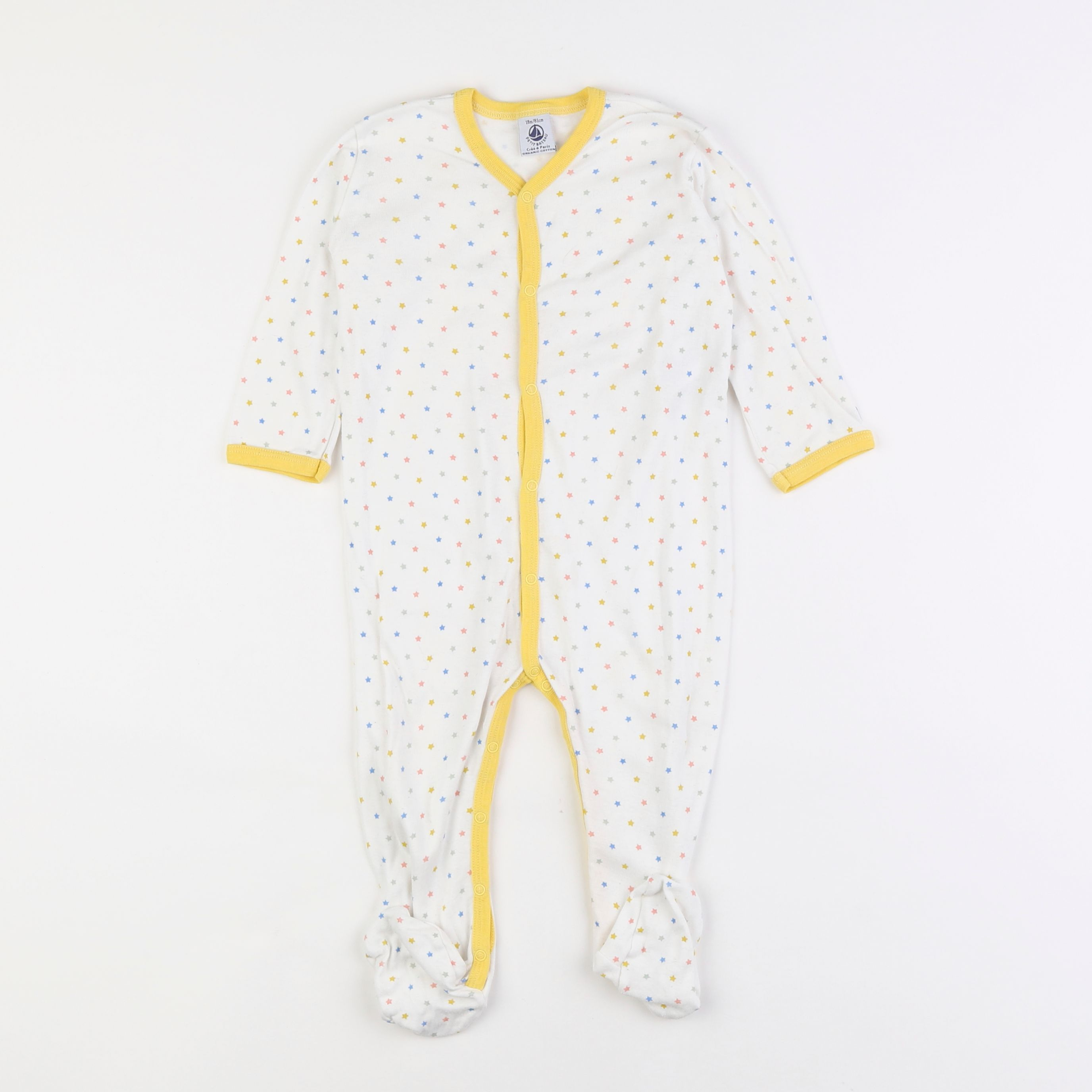 Petit Bateau - pyjama coton blanc - 18 mois