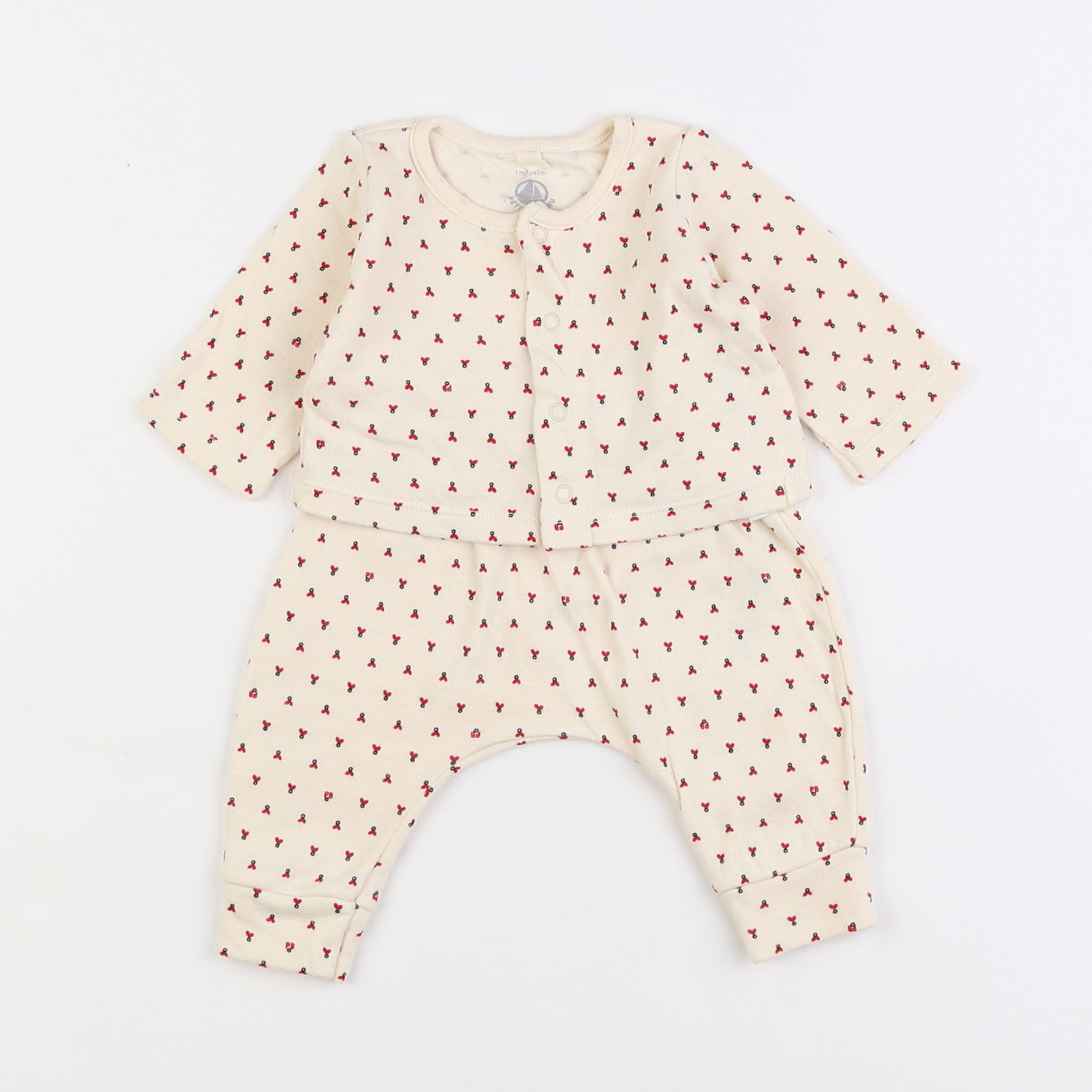 Petit Bateau - ensemble beige - 1 mois