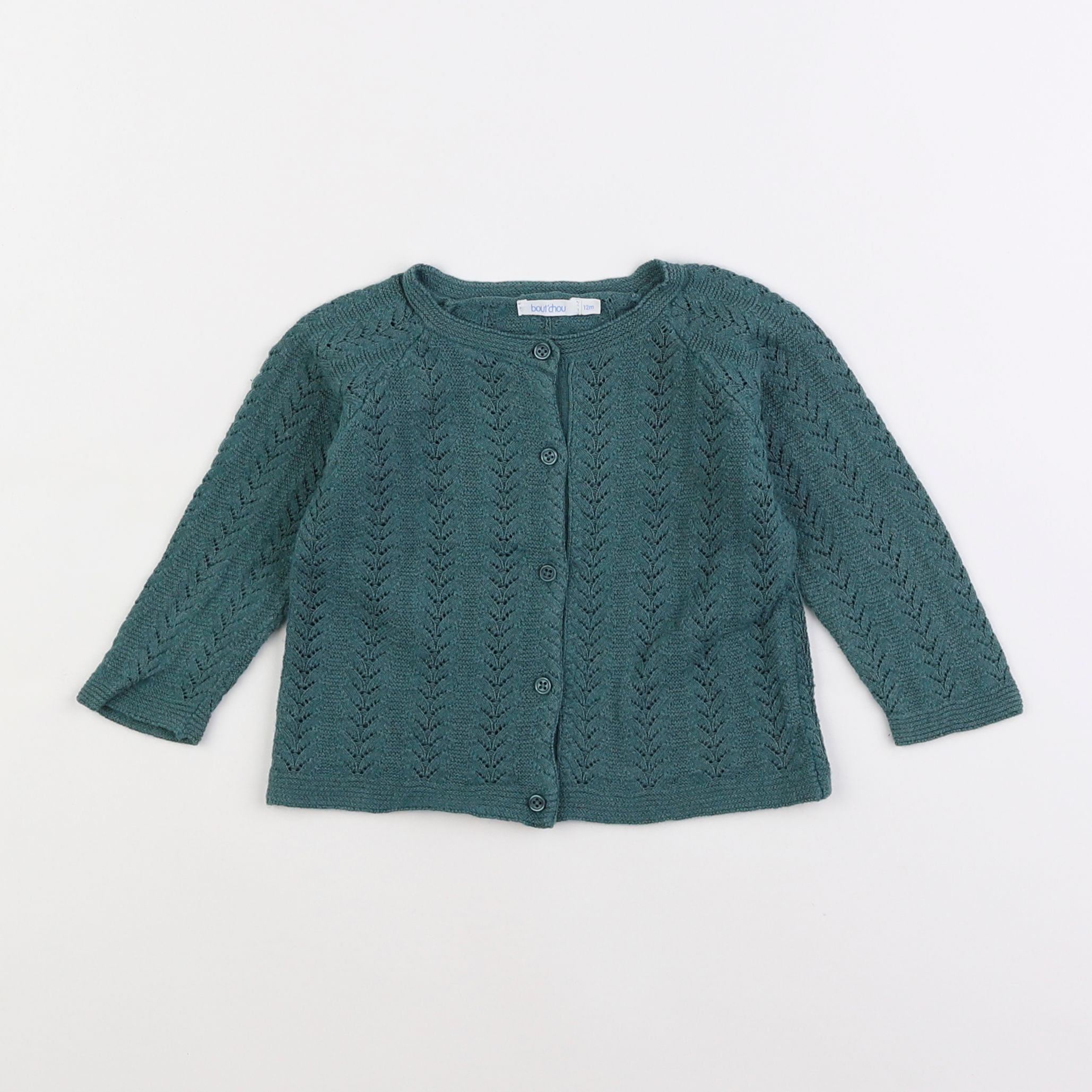 Boutchou - gilet vert - 12 mois