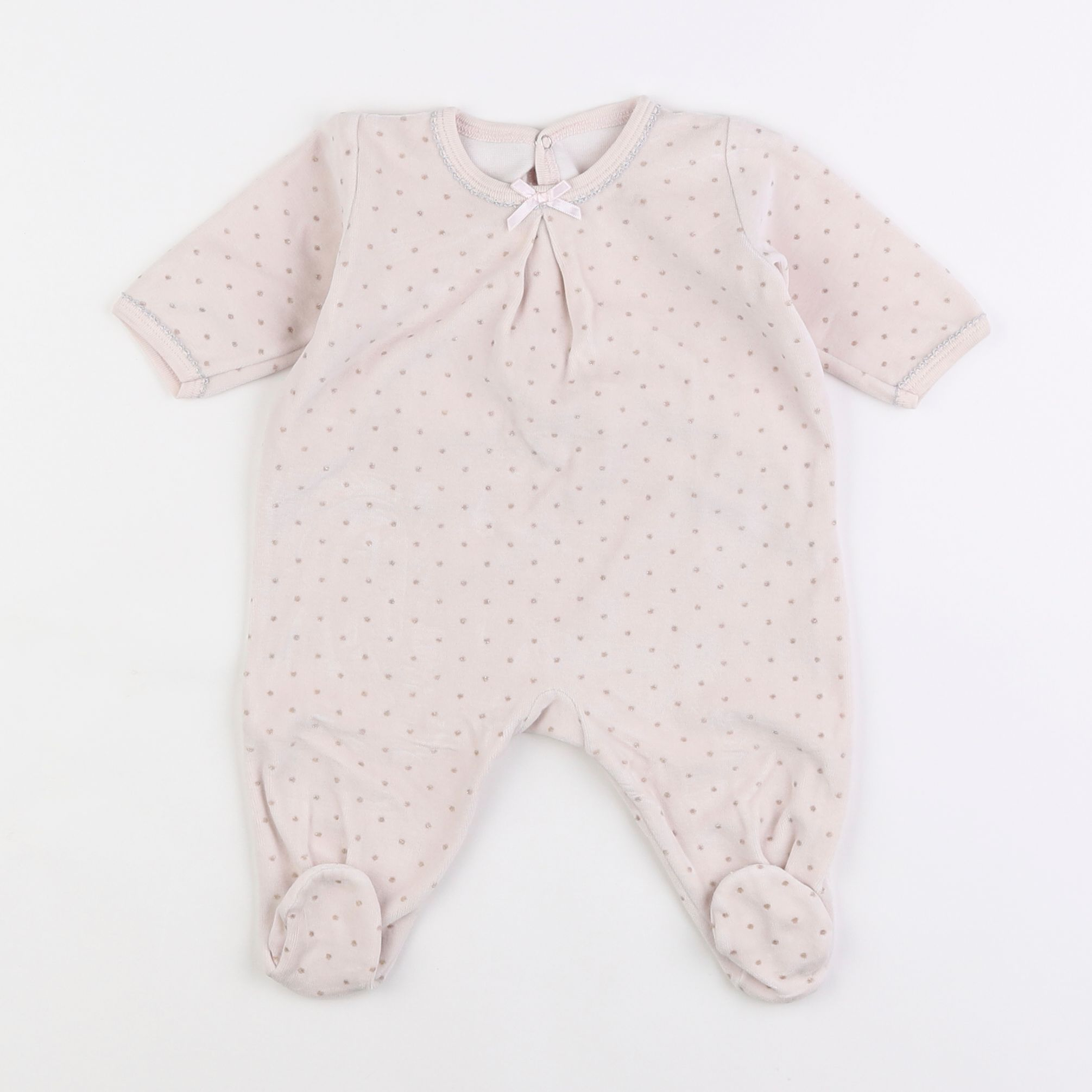 Petit Bateau - pyjama velours rose - 3 mois