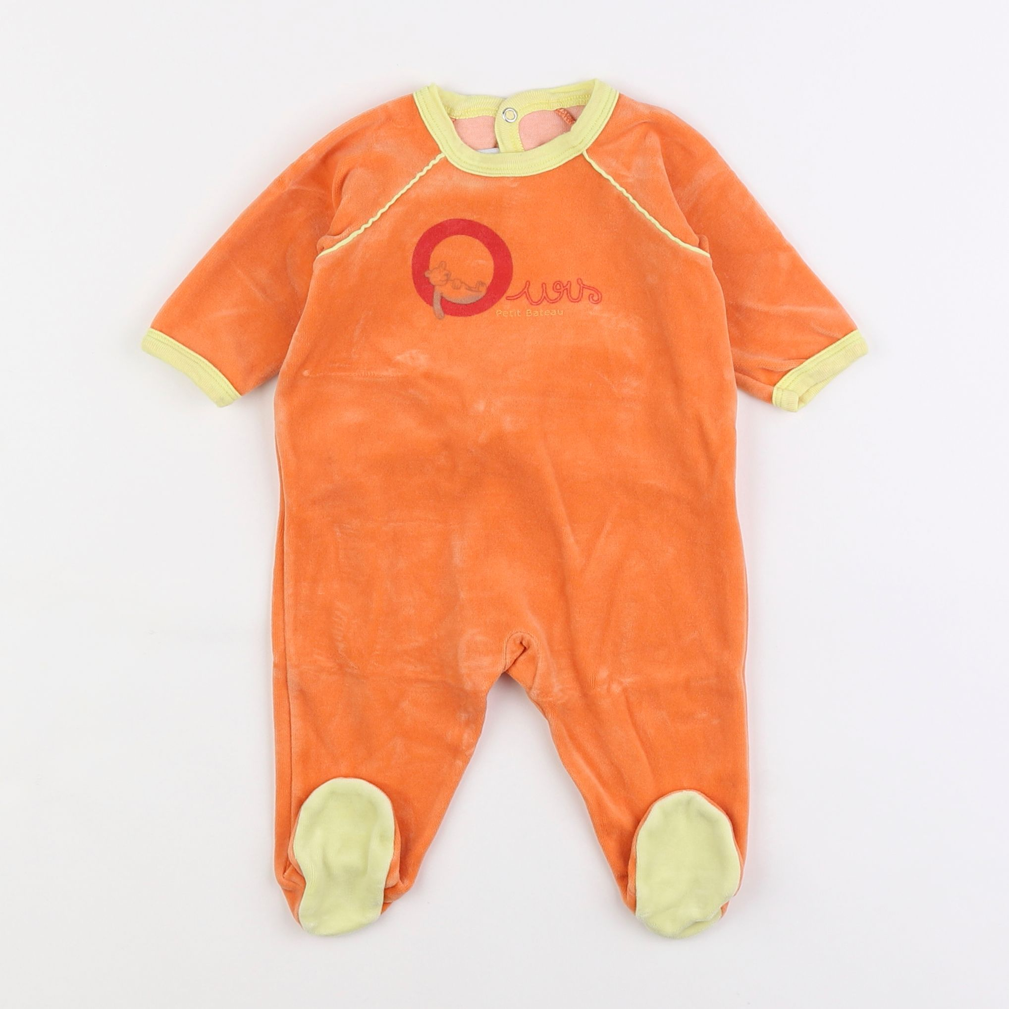 Petit Bateau - pyjama velours orange - 3 mois