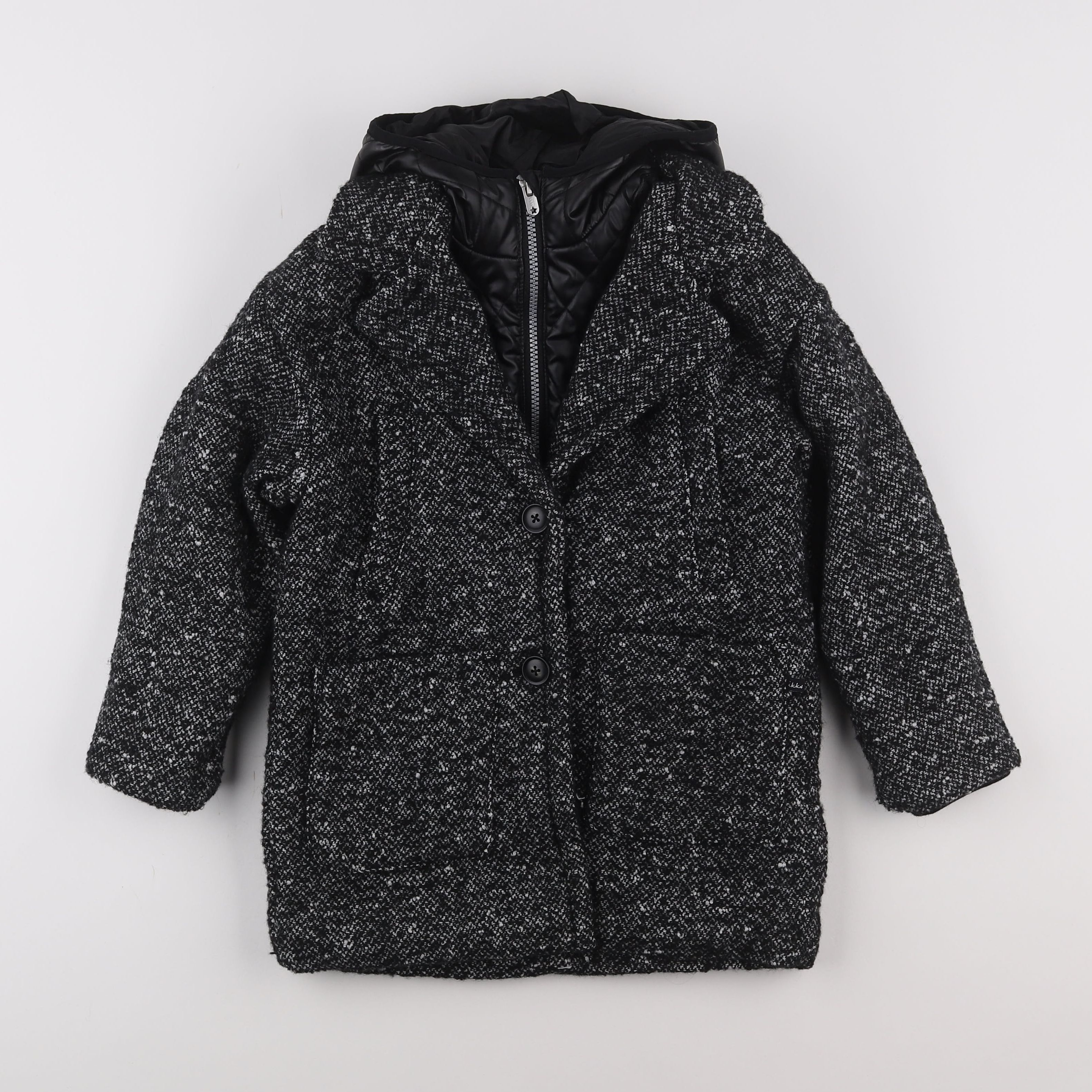 IKKS - manteau noir, gris - 8 ans