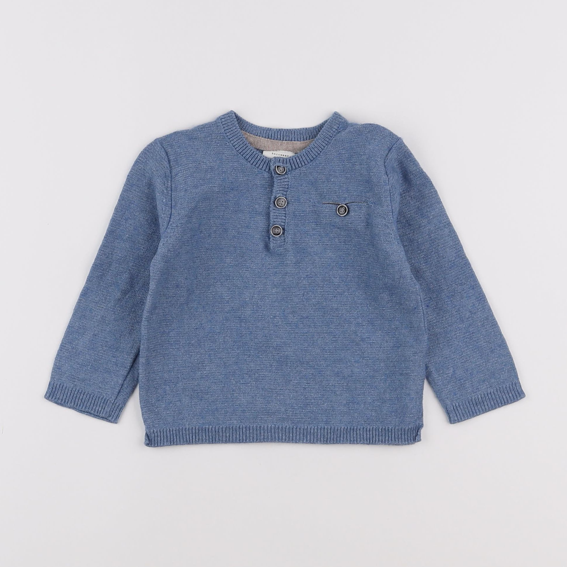 Zara - pull bleu - 6/9 mois