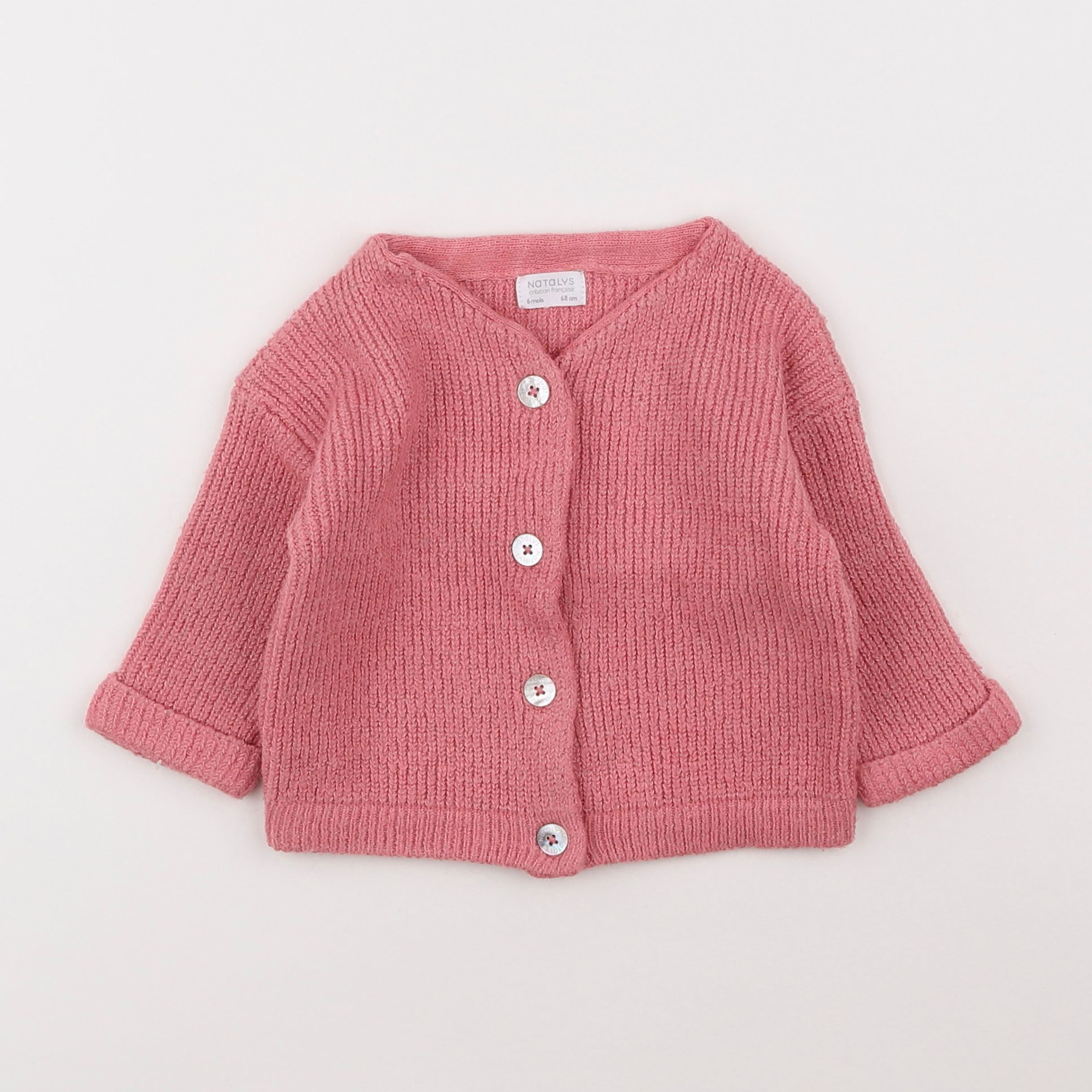 Natalys - gilet rose - 6 mois