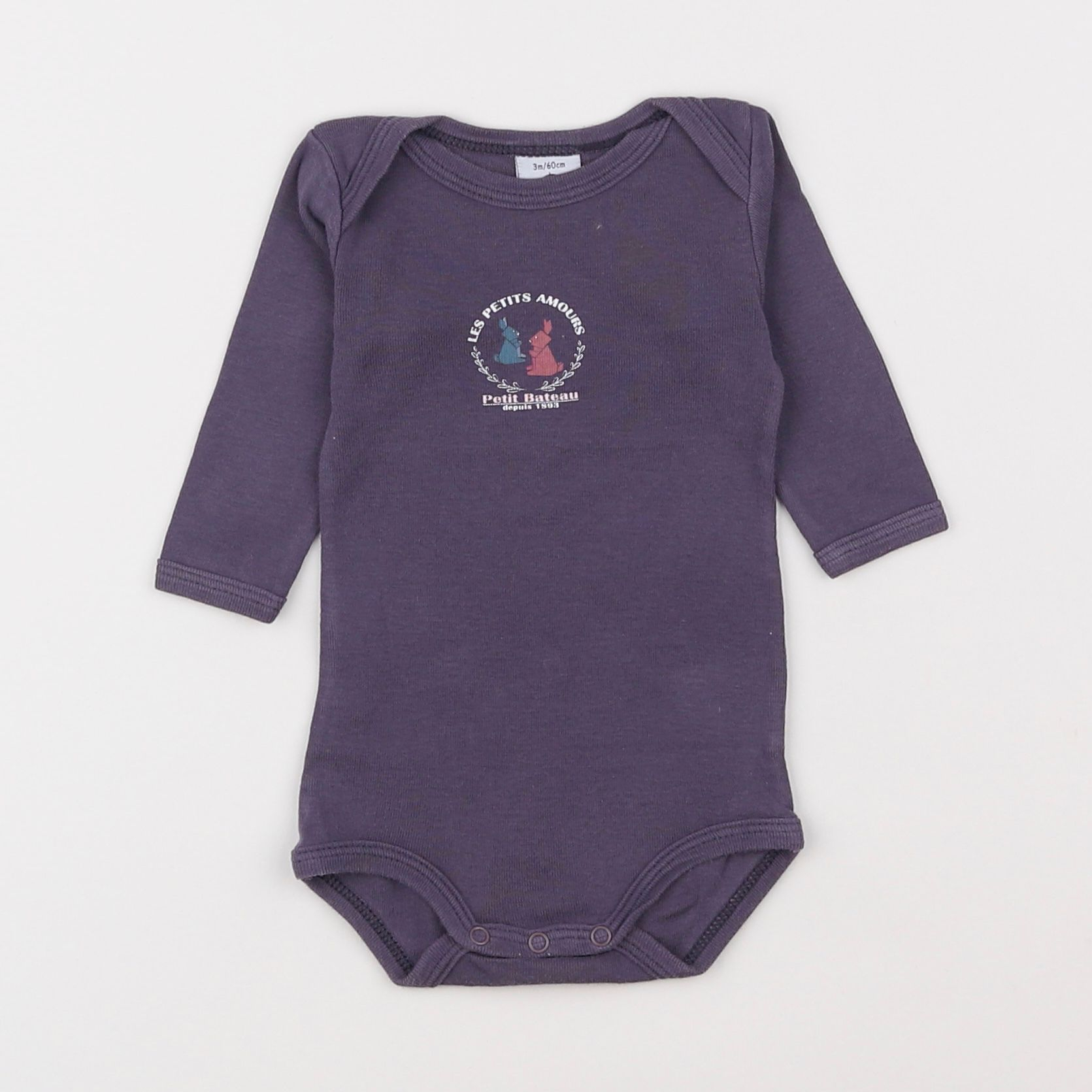 Petit Bateau - body violet - 3 mois