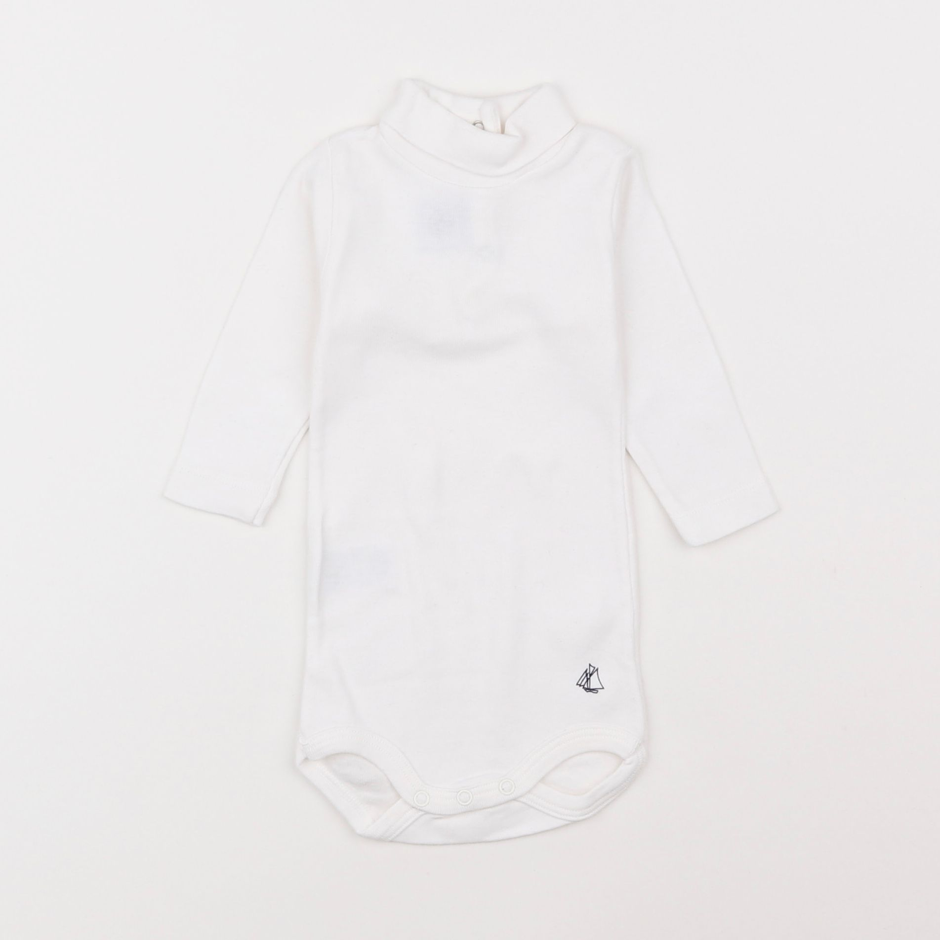 Petit Bateau - body à col blanc - 3 mois