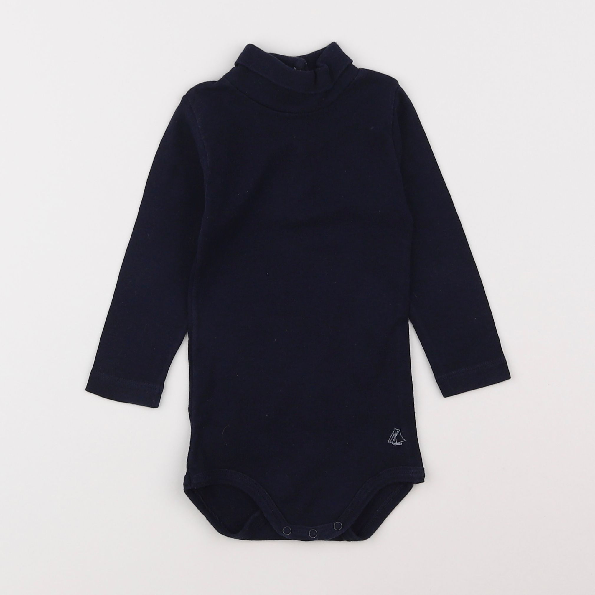 Petit Bateau - body à col bleu - 12 mois