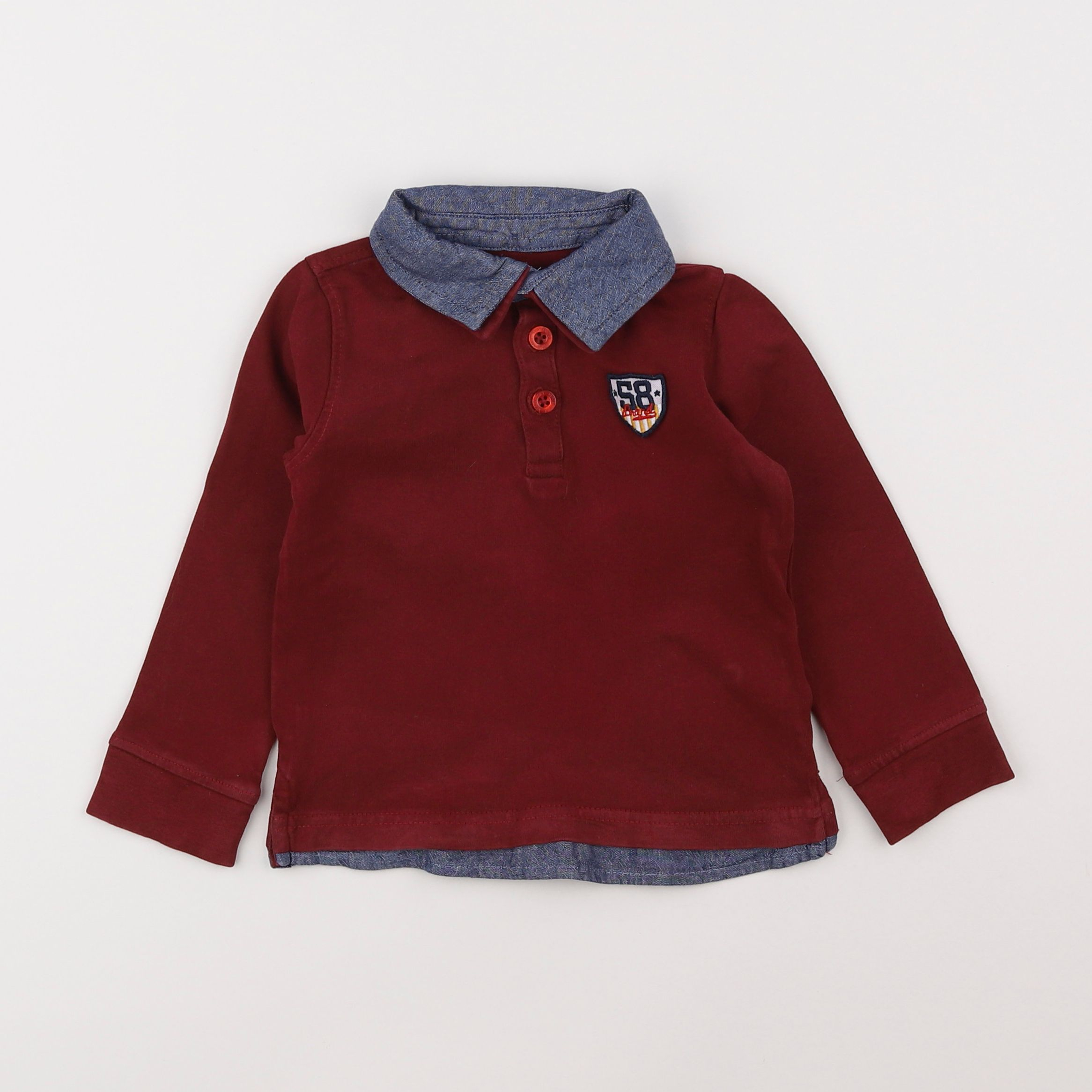 Vertbaudet - polo rouge - 3 ans