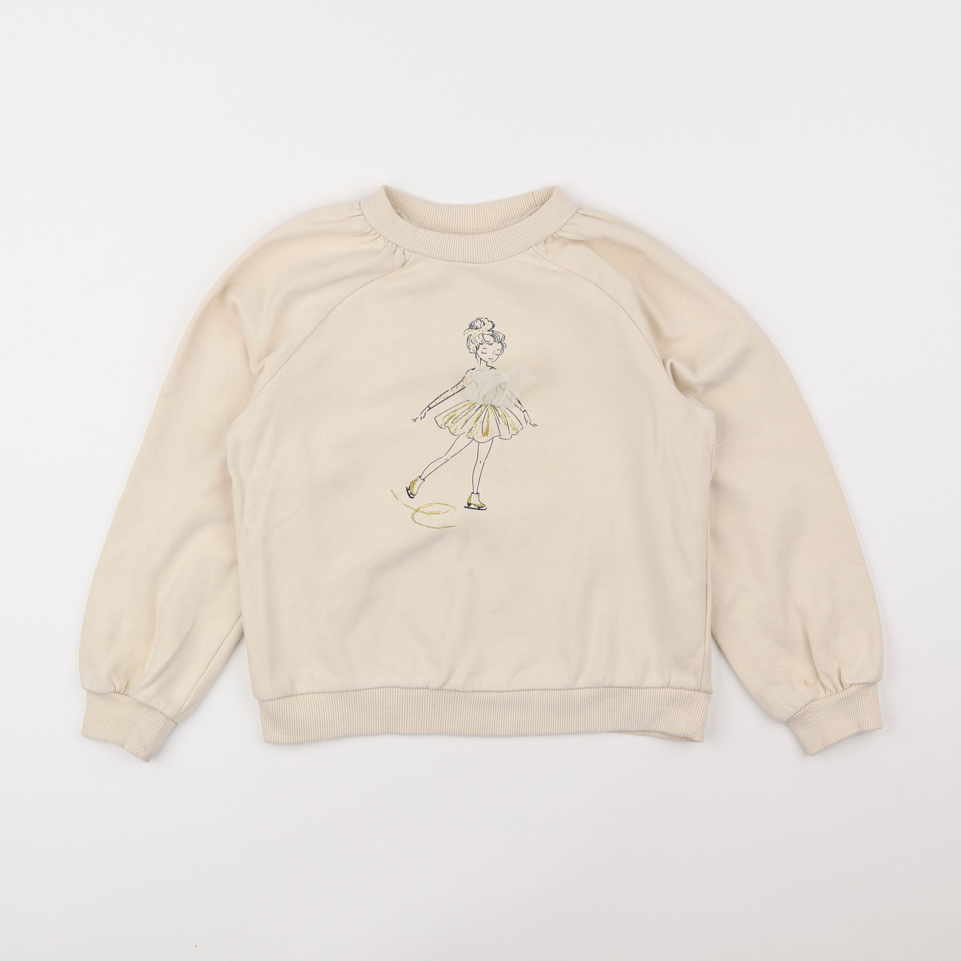 Vertbaudet - sweat beige - 8 ans