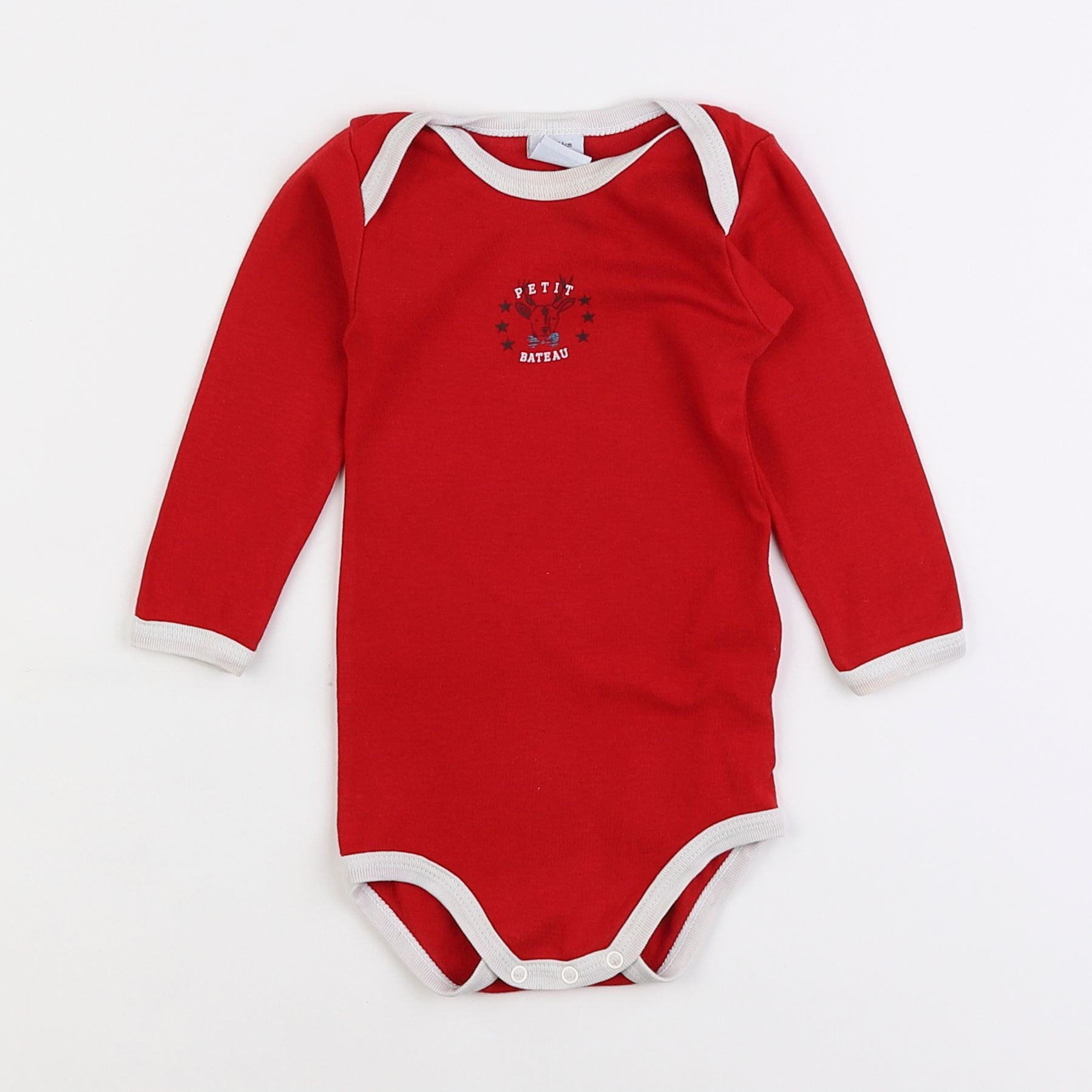 Petit Bateau - body rouge - 12 mois