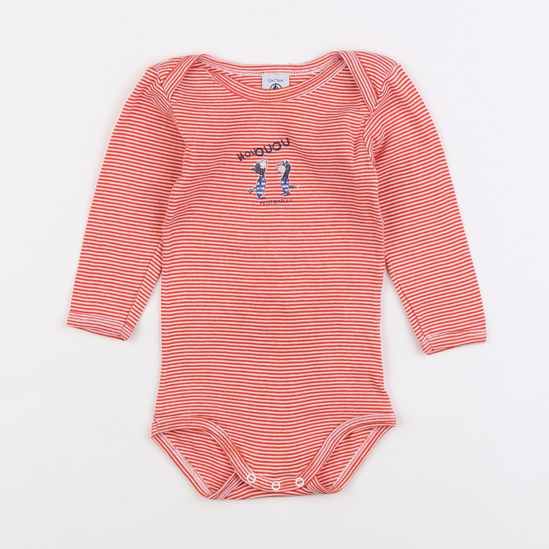 Petit Bateau - body rouge - 12 mois